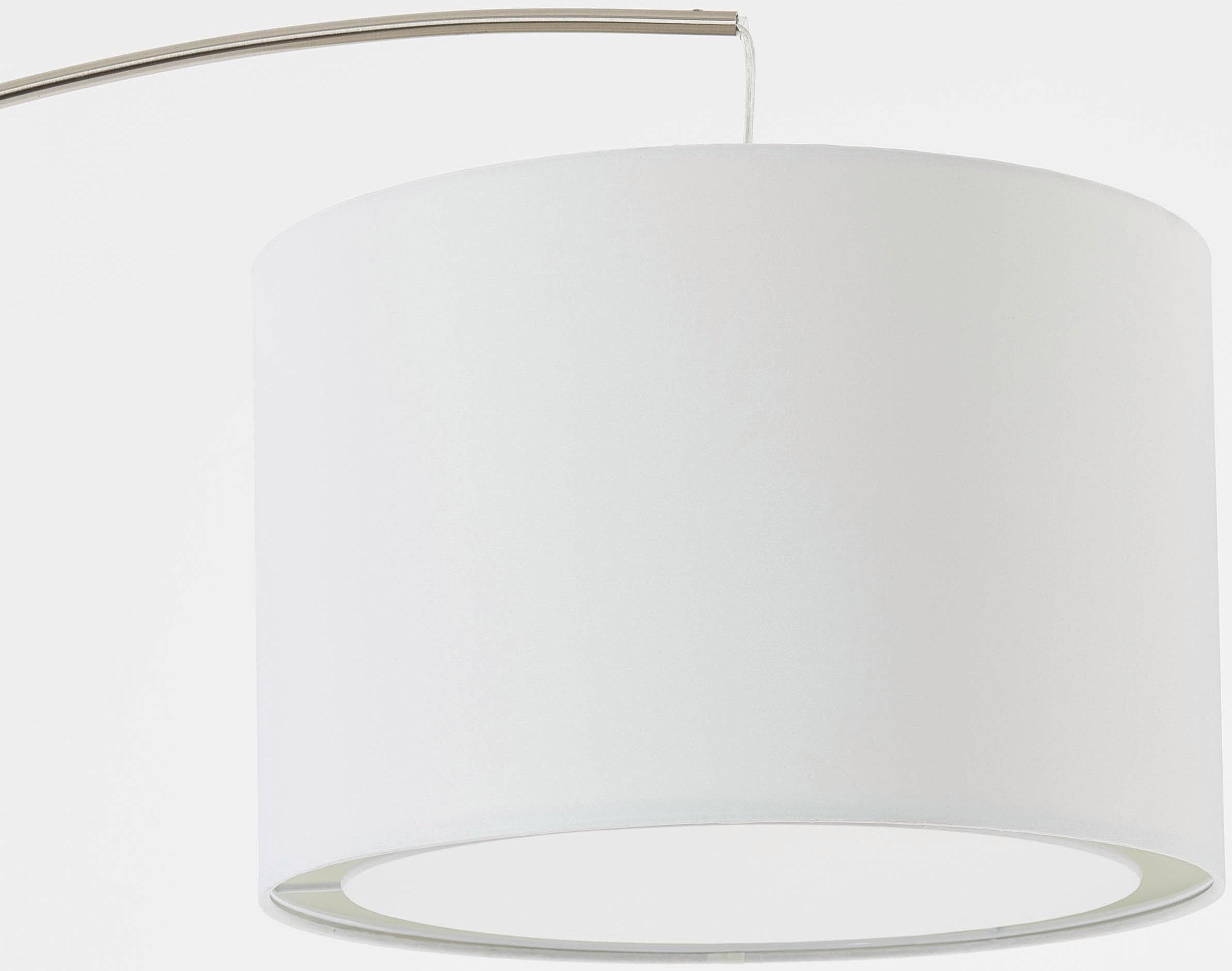 Brilliant Bogenlampe »Clarie«, 1 flammig-flammig, 1,8m Höhe, E27 max. 60W,  eisen/weiß, Stoffschirm, Metall/Textil online kaufen | mit 3 Jahren XXL  Garantie