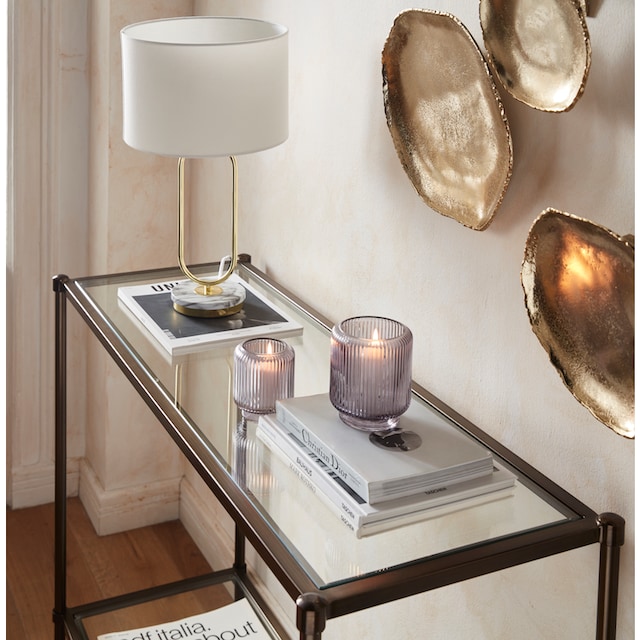 Guido Maria Kretschmer Home&Living Tischleuchte »Zeria«, 1 flammig-flammig,  Tischlampe mit Fuß aus Marmor, schwarzer Stoff-Schirm online kaufen | mit 3  Jahren XXL Garantie