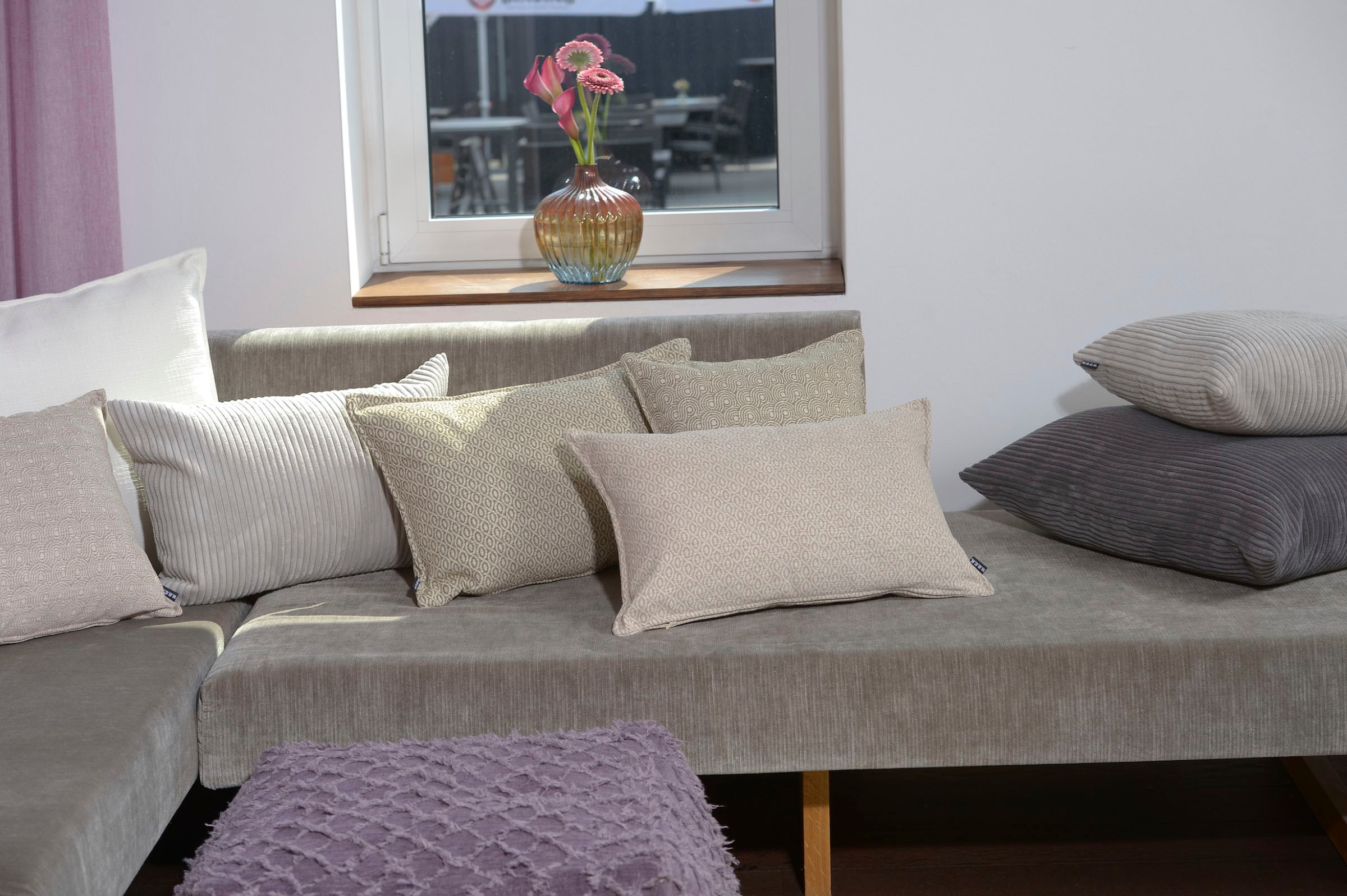 H.O.C.K. Dekokissen »Ivy« leicht gemustert, Kissenhülle mit Füllung, 1 Stück