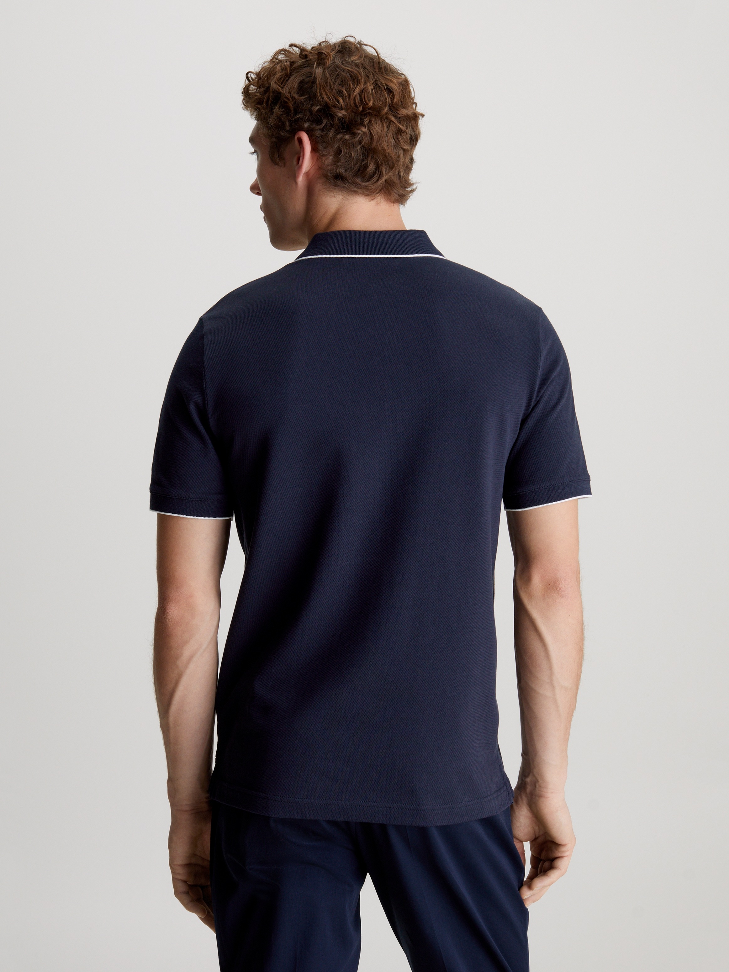 Calvin Klein Poloshirt »STRETCH PIQUE TIPPING POLO«, mit Streifendetail am Kragen