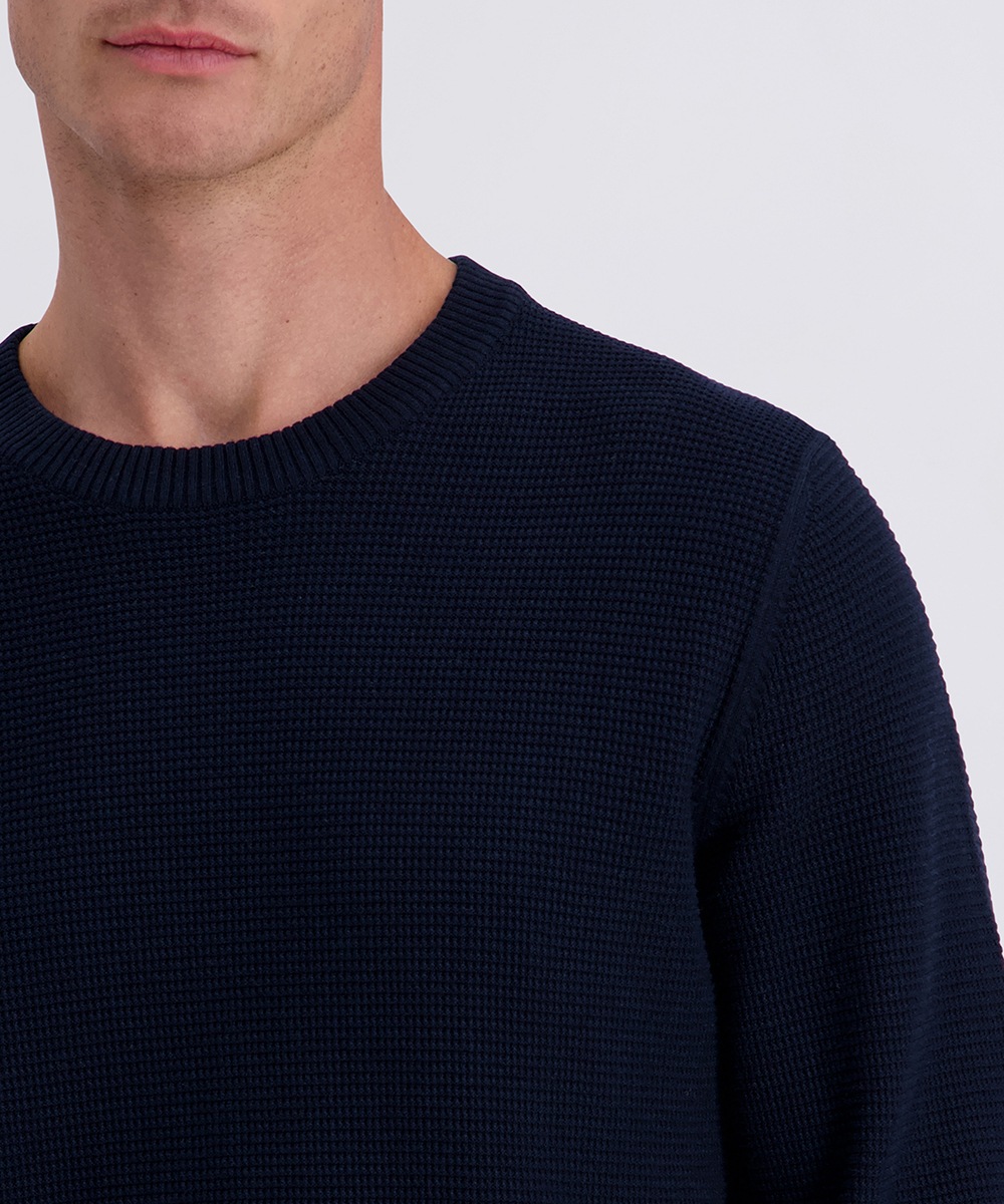 Pierre Cardin Rundhalspullover mit Waffelstruktur- Muster
