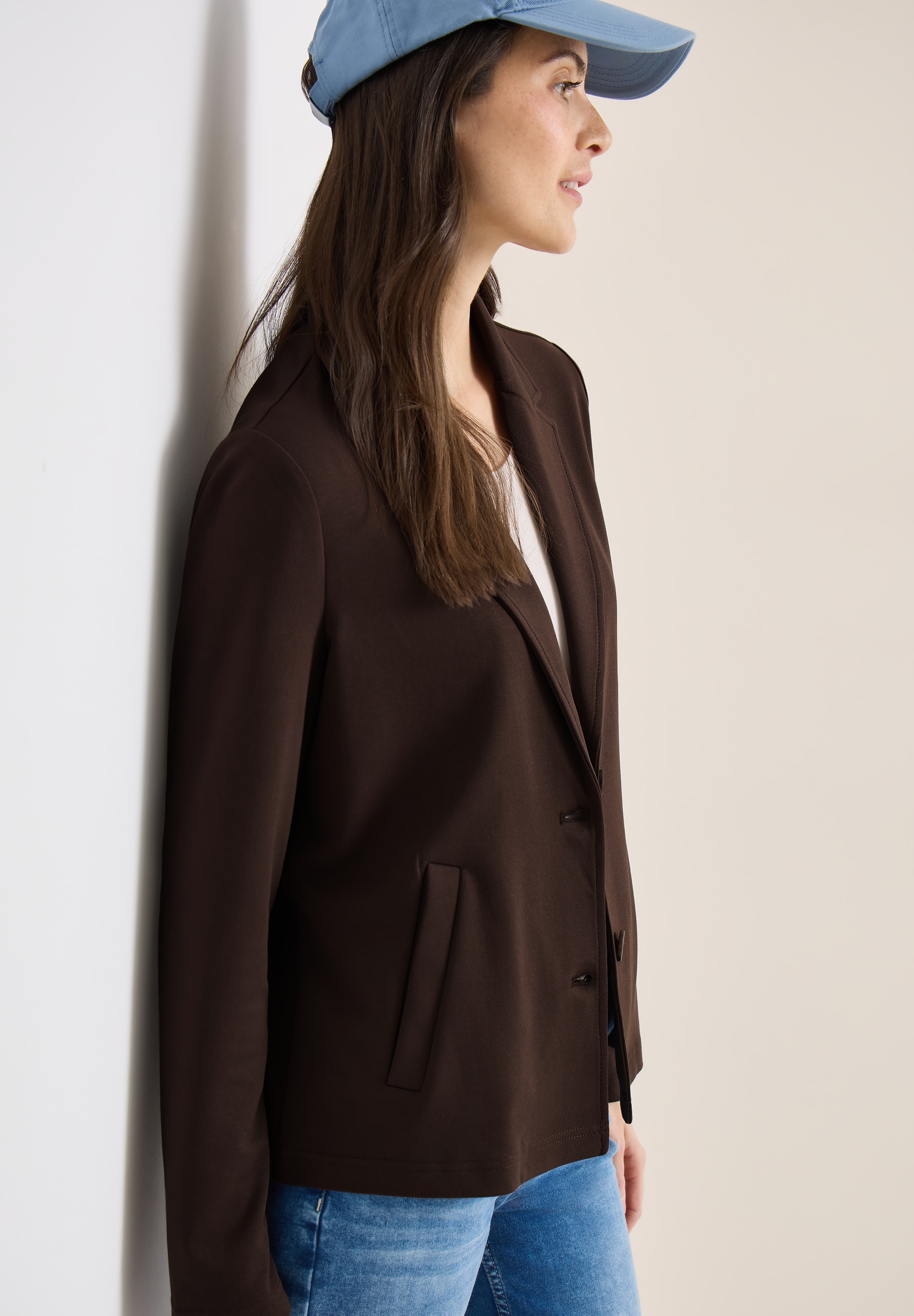 Cecil Sweatblazer mit Knopfverschluss und Viskose