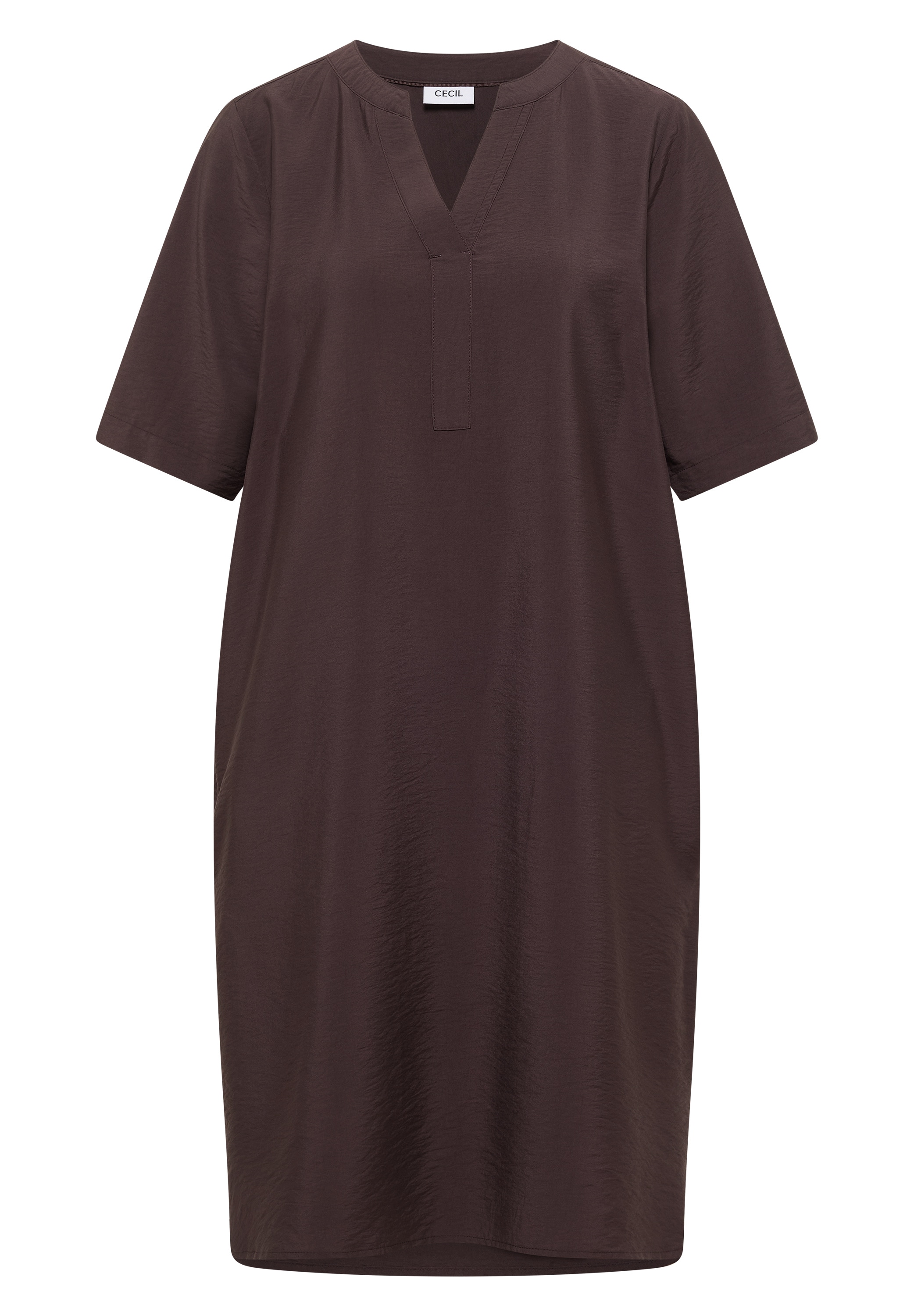Cecil Sommerkleid Eingrifftaschen Viskosemix, Split Neck, knieumspielend