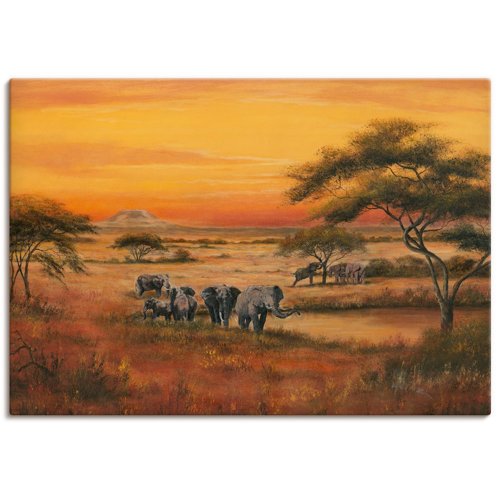 Artland Wandbild »Afrika Elefanten«, Afrika, (1 St.)