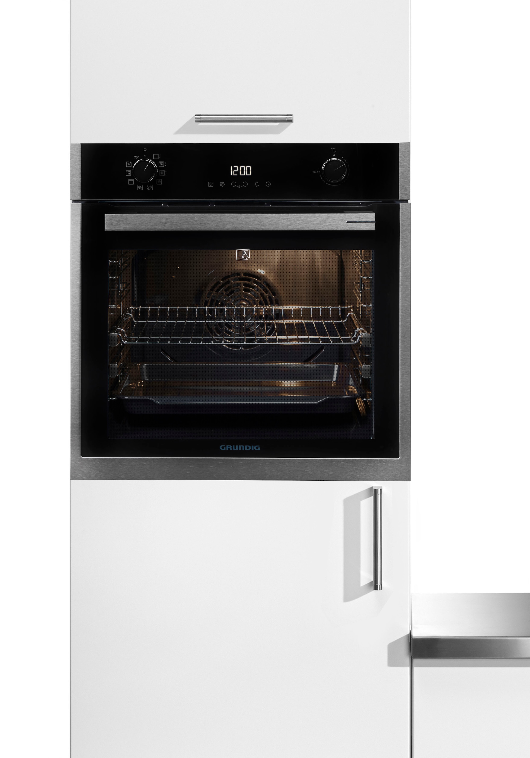 Grundig Pyrolyse Backofen  »GEBM19300DXMPF«, mit 2-fach-Teleskopauszug, Pyrolyse-Selbstreinigung, CoolTouch Door