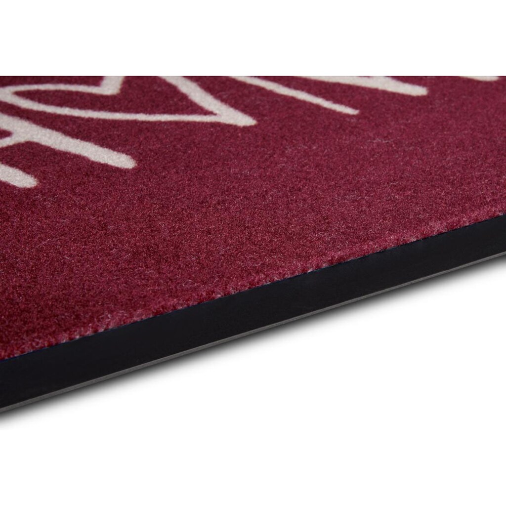 my home Fußmatte »Magne«, rechteckig, 5 mm Höhe, In- und Outdoor geeignet, mit Spruch, Schrift Design, waschbar, Robust, Pflegeleicht, Eingang, Rutschfest
