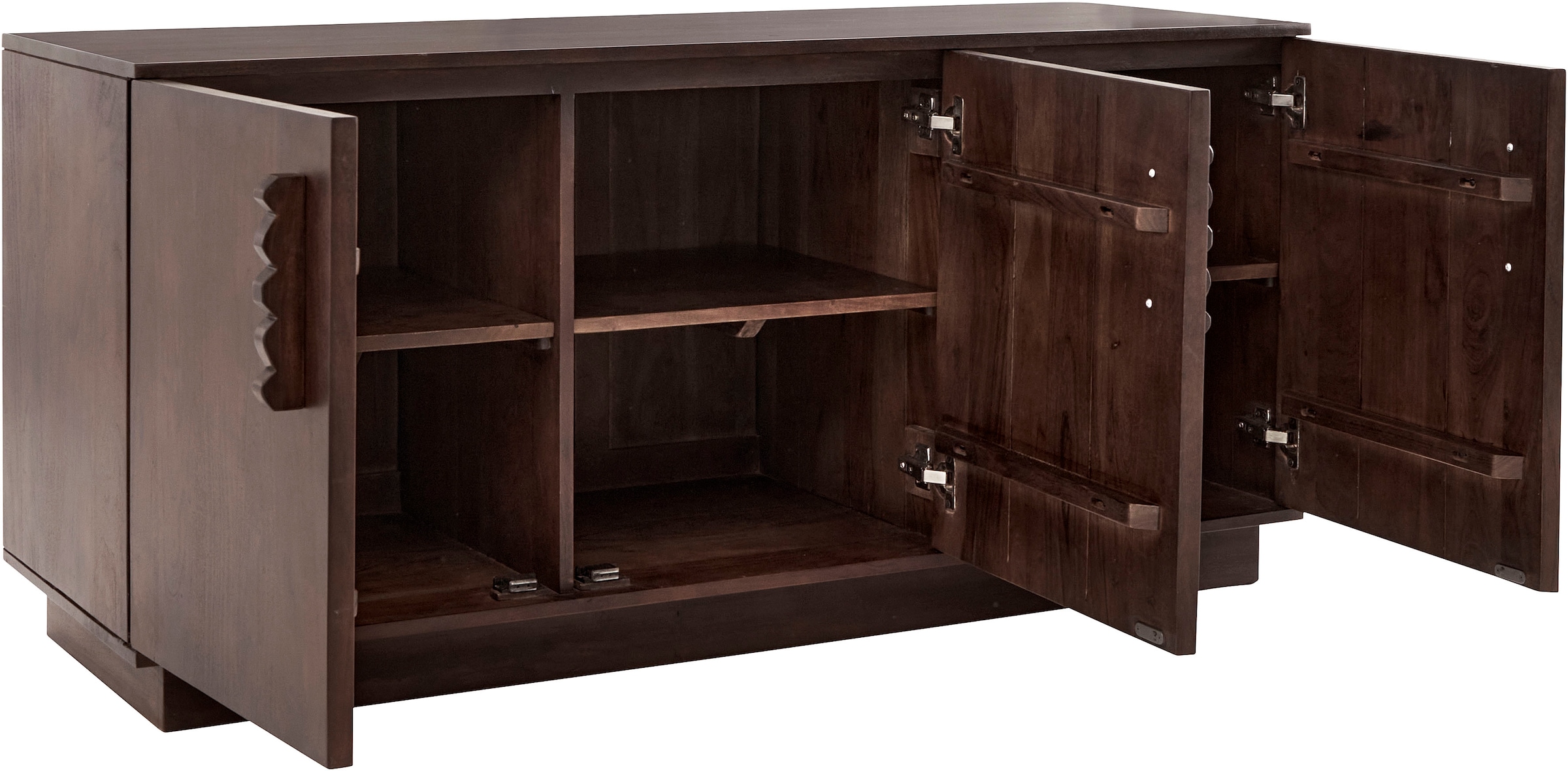 LeGer Home by Lena Gercke Sideboard »EMINA«, Akazie Massivholz, 146cm Kommode, mit Soft-Close und Designgriffen