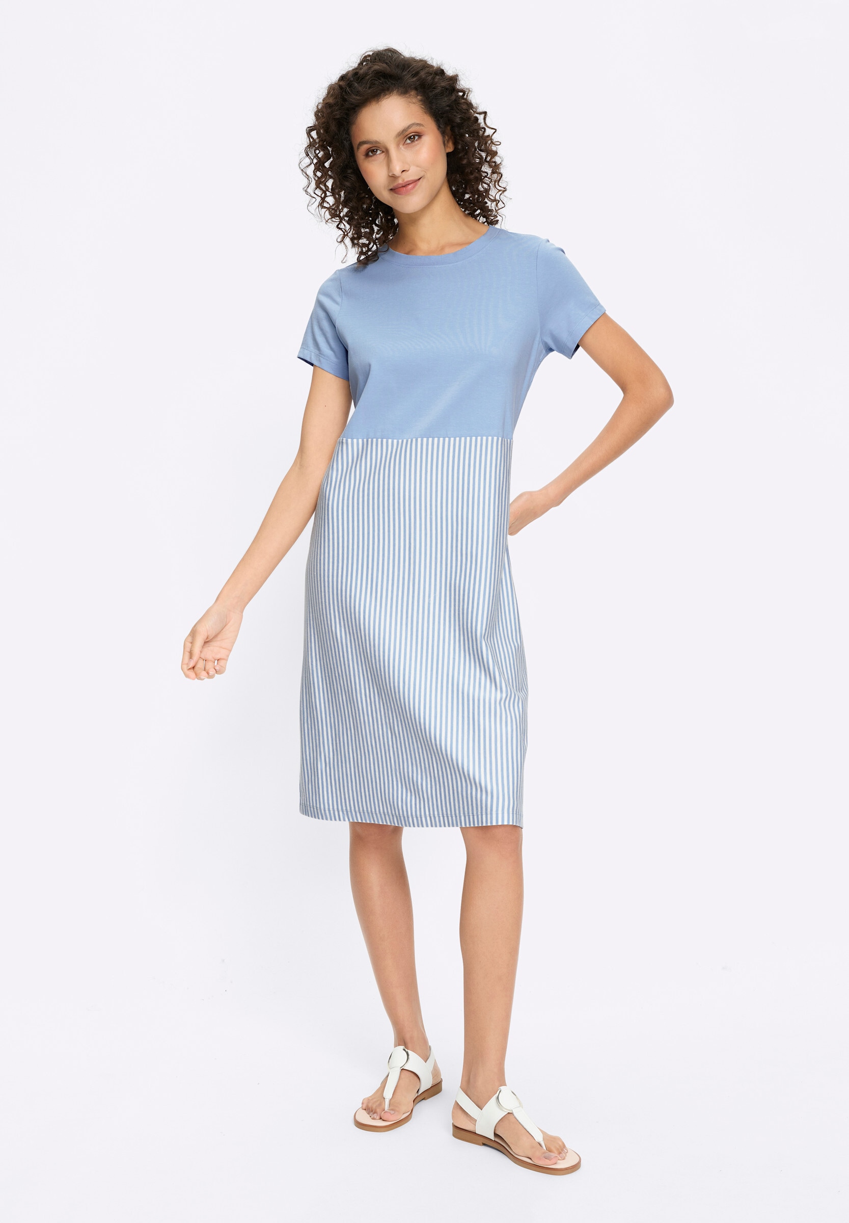 heine Sommerkleid »Jersey-Kleid Jerseykleid mit Streifenmuster« Ohne Taschen
