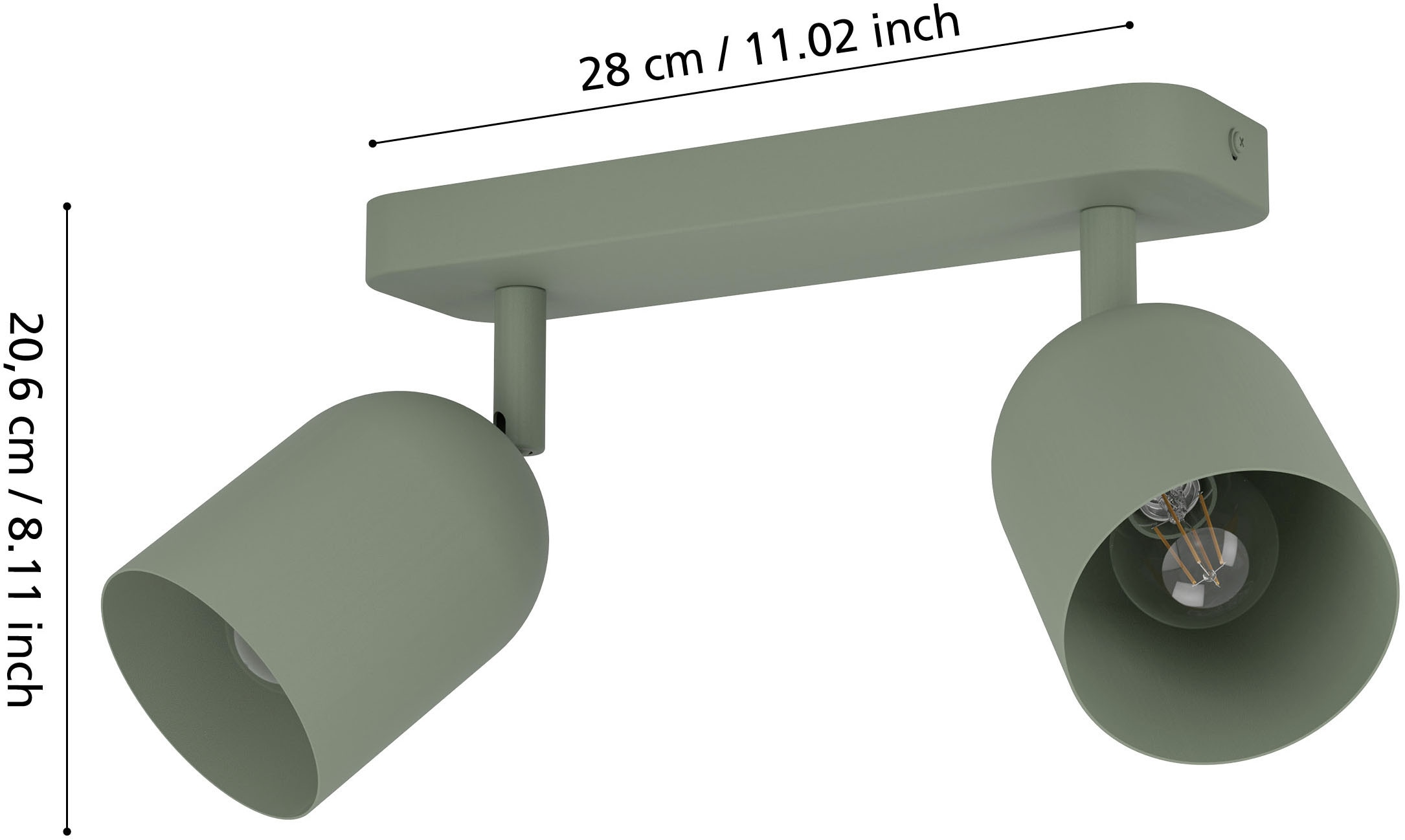 EGLO Deckenspot »TILSTON Spotlampe - Stahl - E14 - 2X40W - IP20« E14 1 Stk. Deckenlampe, Deckenstrahler, Strahler, L28 x B8 x H20,5 cm
