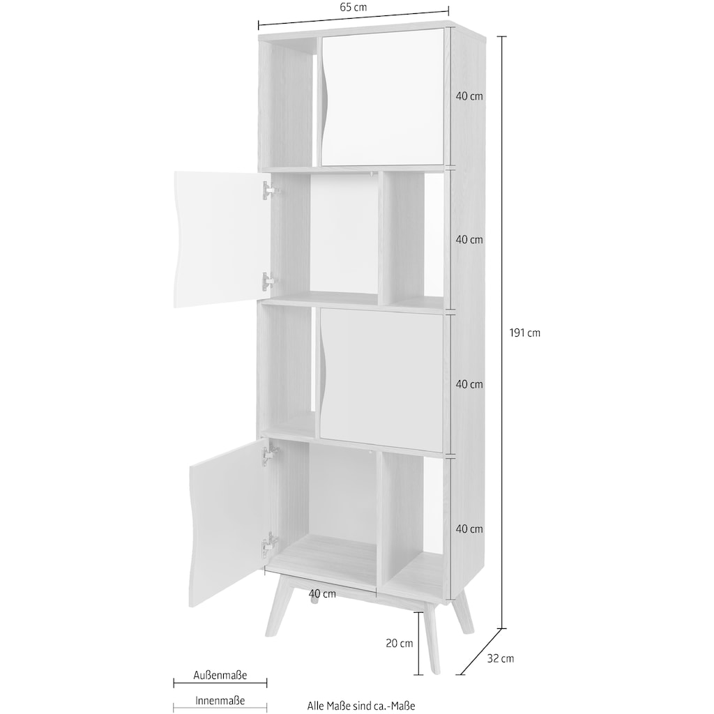 Woodman Bücherregal »Avon«, Holzfurnier aus Eiche