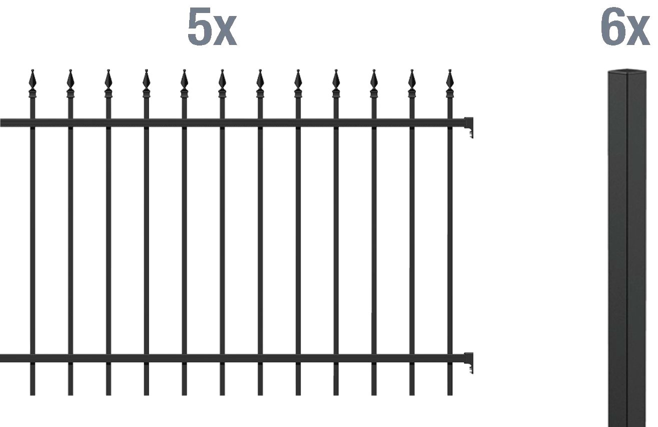 Alberts Metallzaun »Chaussee« Höhe: 100 und 120 cm, Gesamtlänge: 10 m, zum Einbetonieren