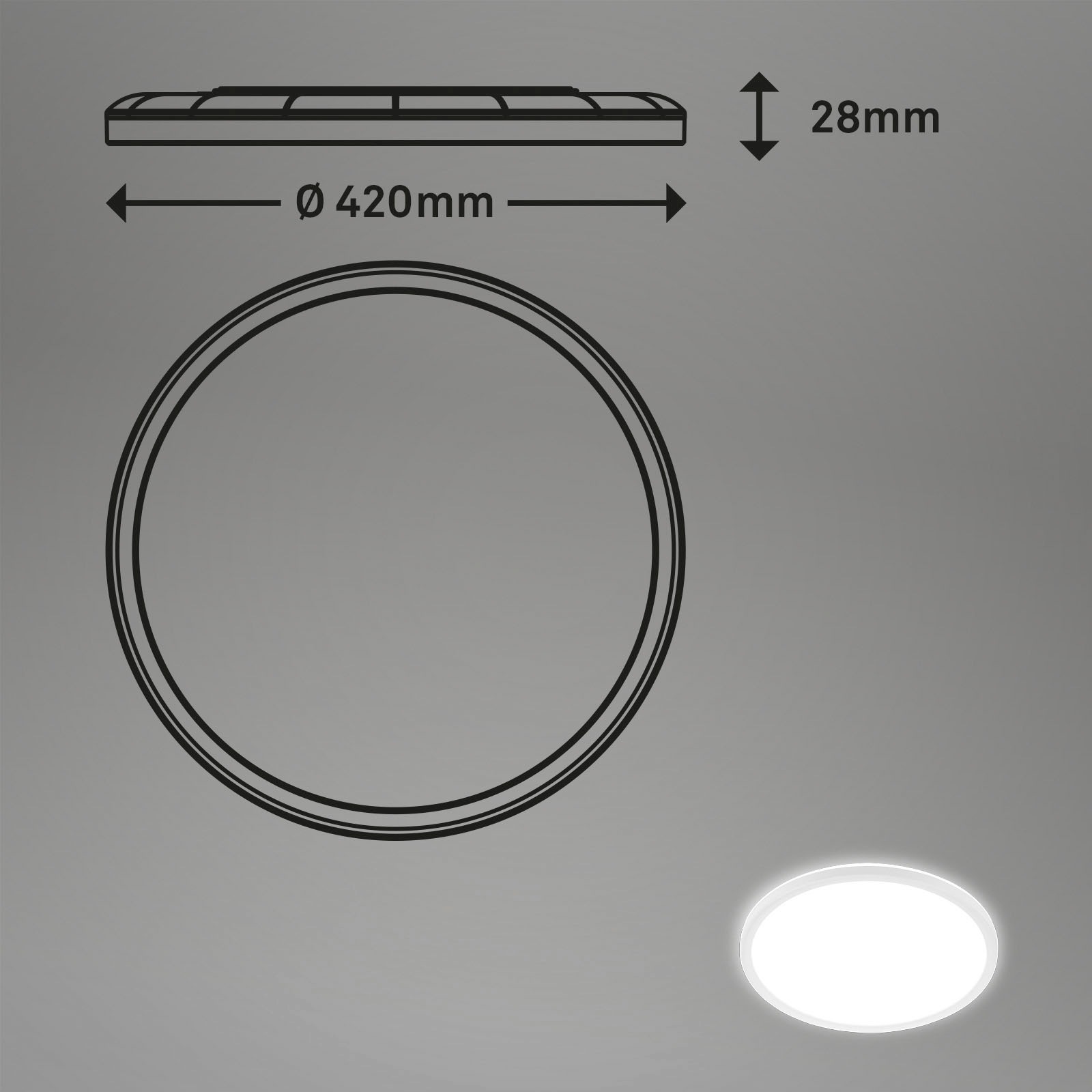 Briloner Leuchten LED Deckenleuchte »7157416 SLIM«, Leuchtmittel LED-Board | LED fest integriert, Deckenlampe, 42x2,9cm, Weiß, 22W, Wohnzimmer, Schlafzimmer, Küche