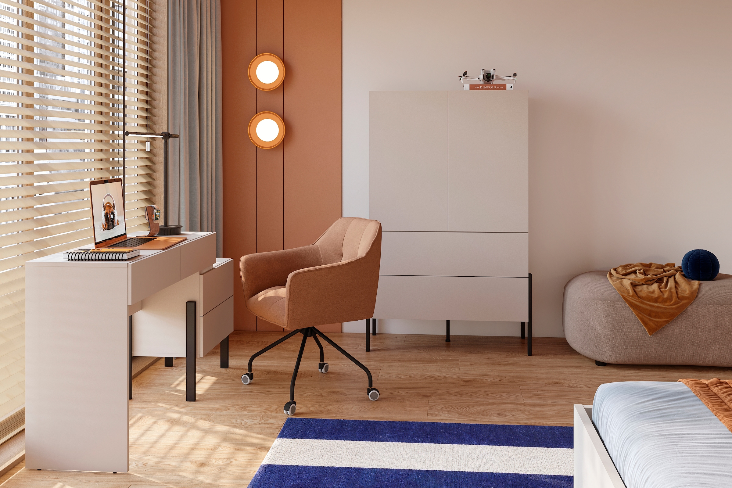 Home affaire Wäscheschrank »Jukon, moderner griffloser Kleiderschrank, Metallfüsse, Made in Europe«, (90x150x50, ideal für kleine Räume oder Nischen), Mehrzweckschrank,2 Schubladen, 2 Türen, FSC-zertifiziert