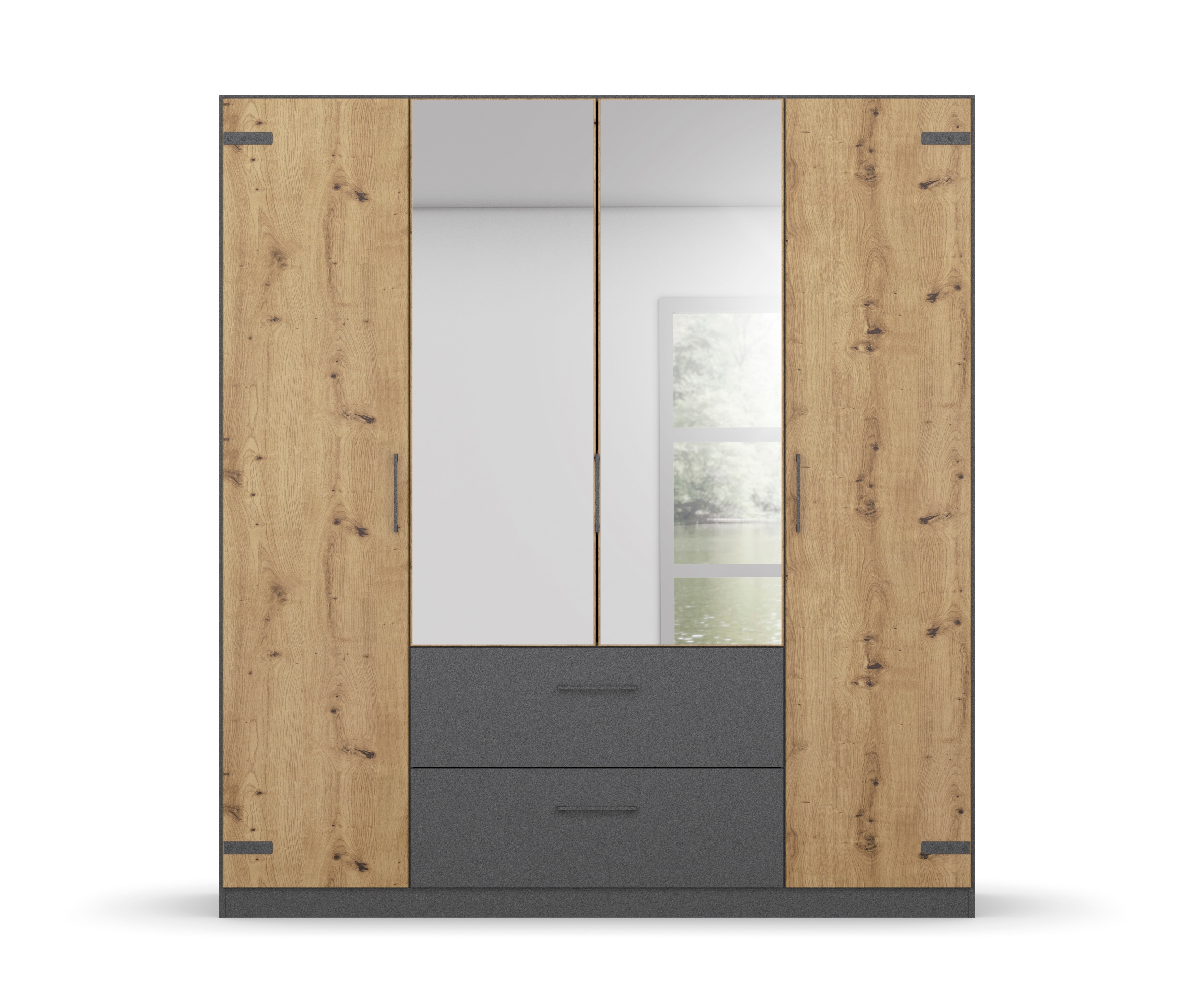 rauch Schrank-Set »Holmes«, mit Applikationen "Industrial Style"