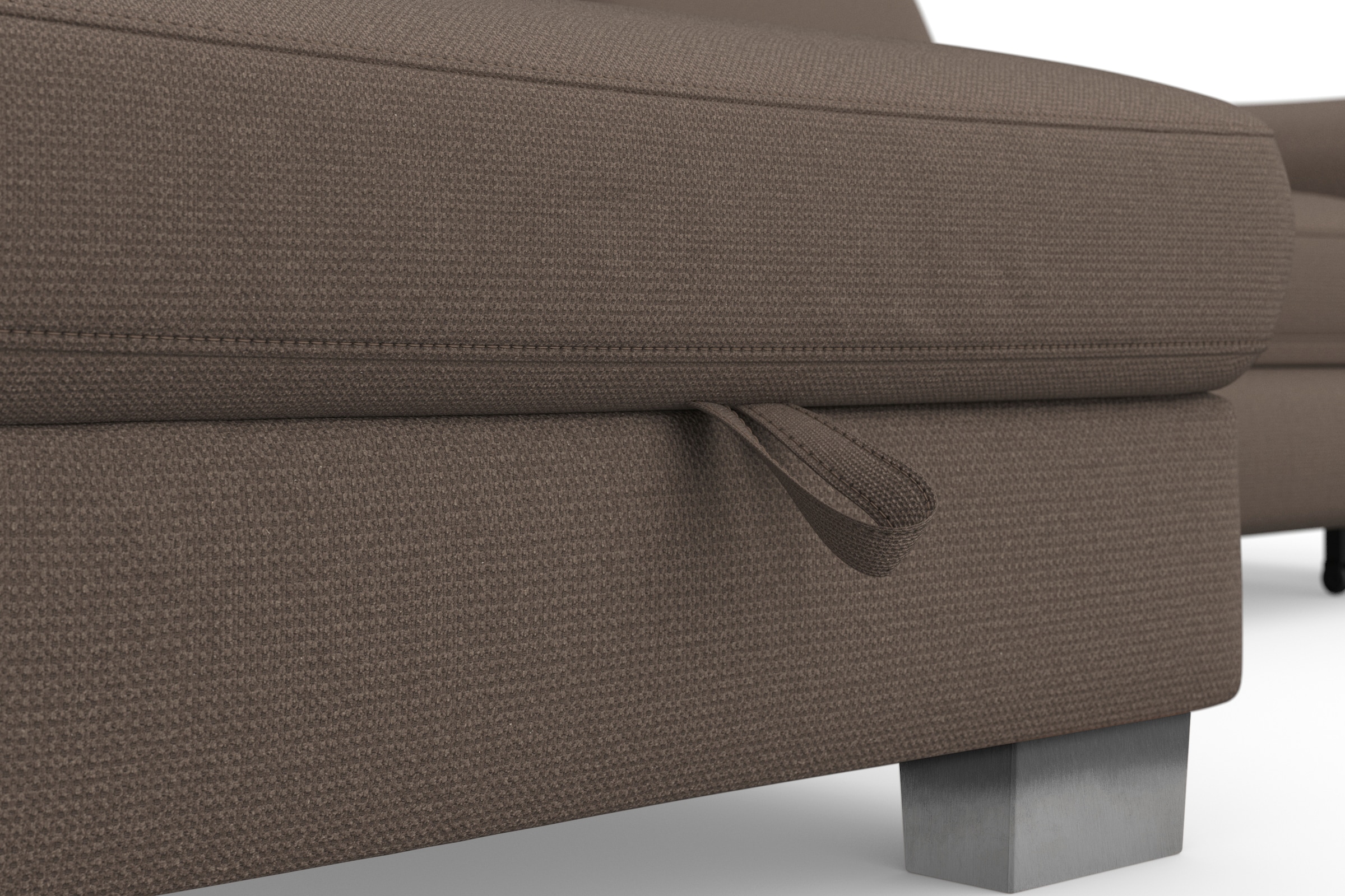 sit&more Ecksofa »Dundee L-Form«, mit Federkern und Edelstahlfüßen, wahlweise mit Kopfteilverstellung