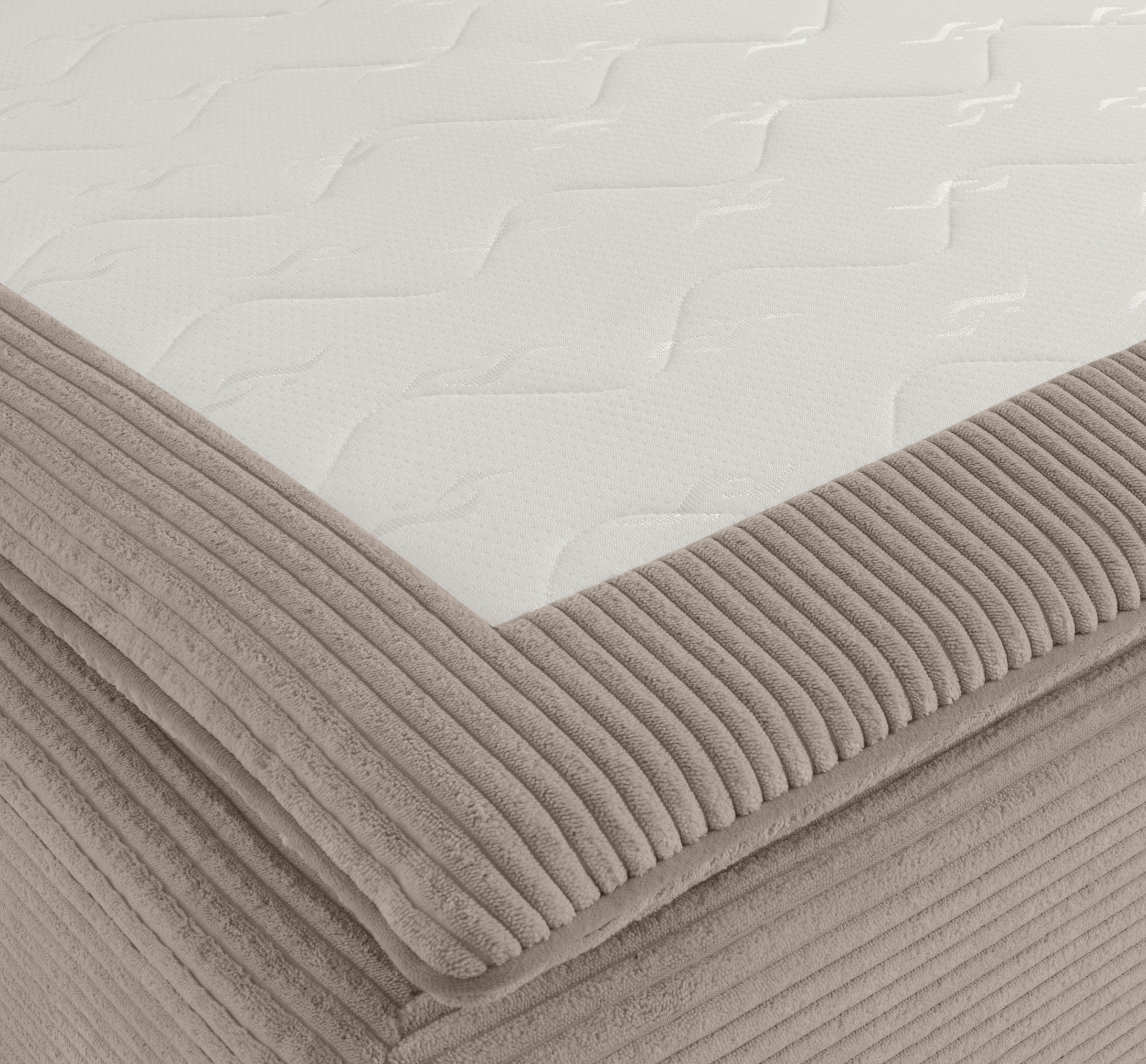 INOSIGN Ecksofa »Boxspringbett Night & Day L-Form mit Dauer-Schlaffunktion mit Armlehne«, mit Boxspring-Bettfunktion 180x200 cm und Bettkasten, Dauerschläfer!