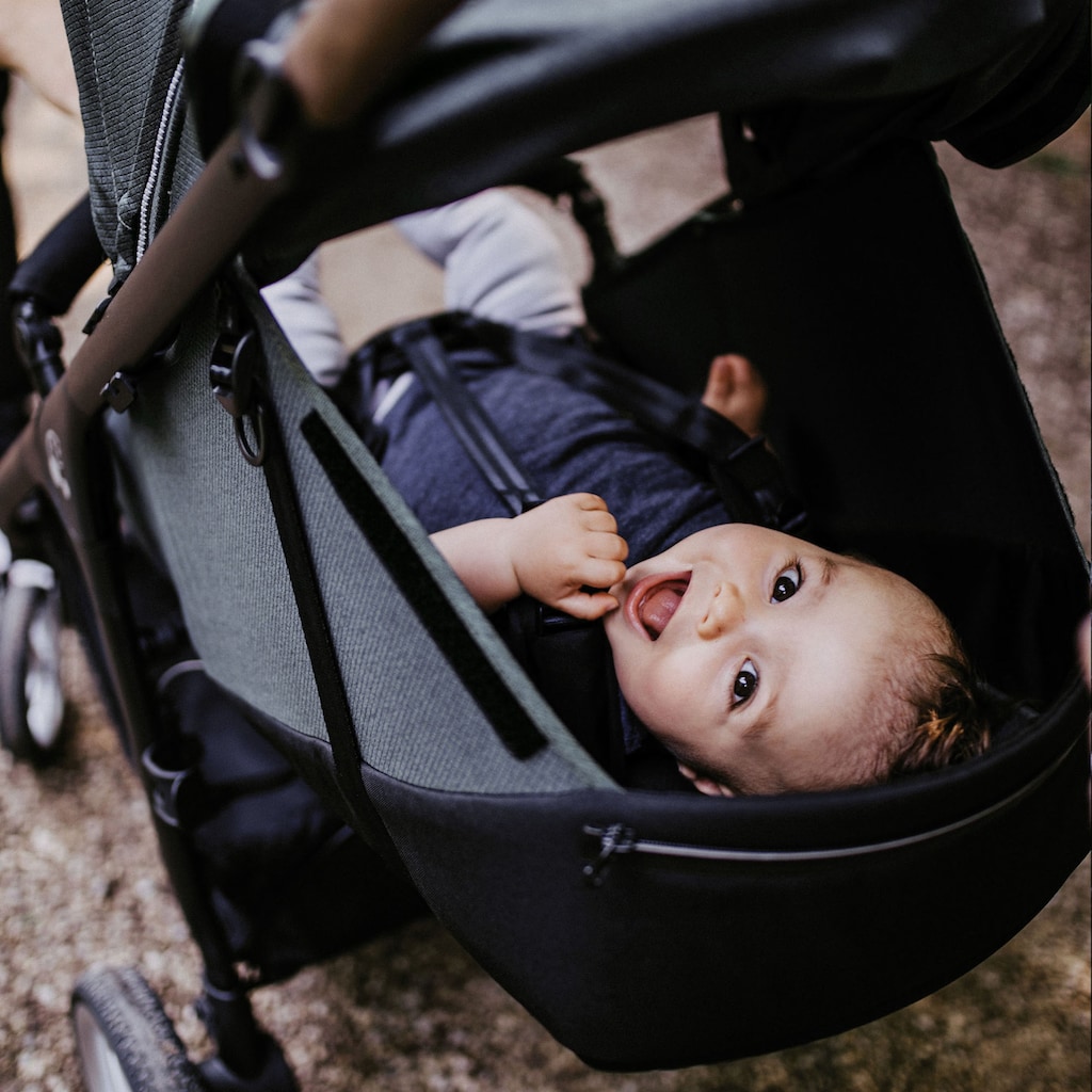 Gesslein Kinder-Buggy »Smiloo Happy +, schwarz/cognac, stahlgrau«, mit Einhand-Faltmechanismus; Kinderwagen