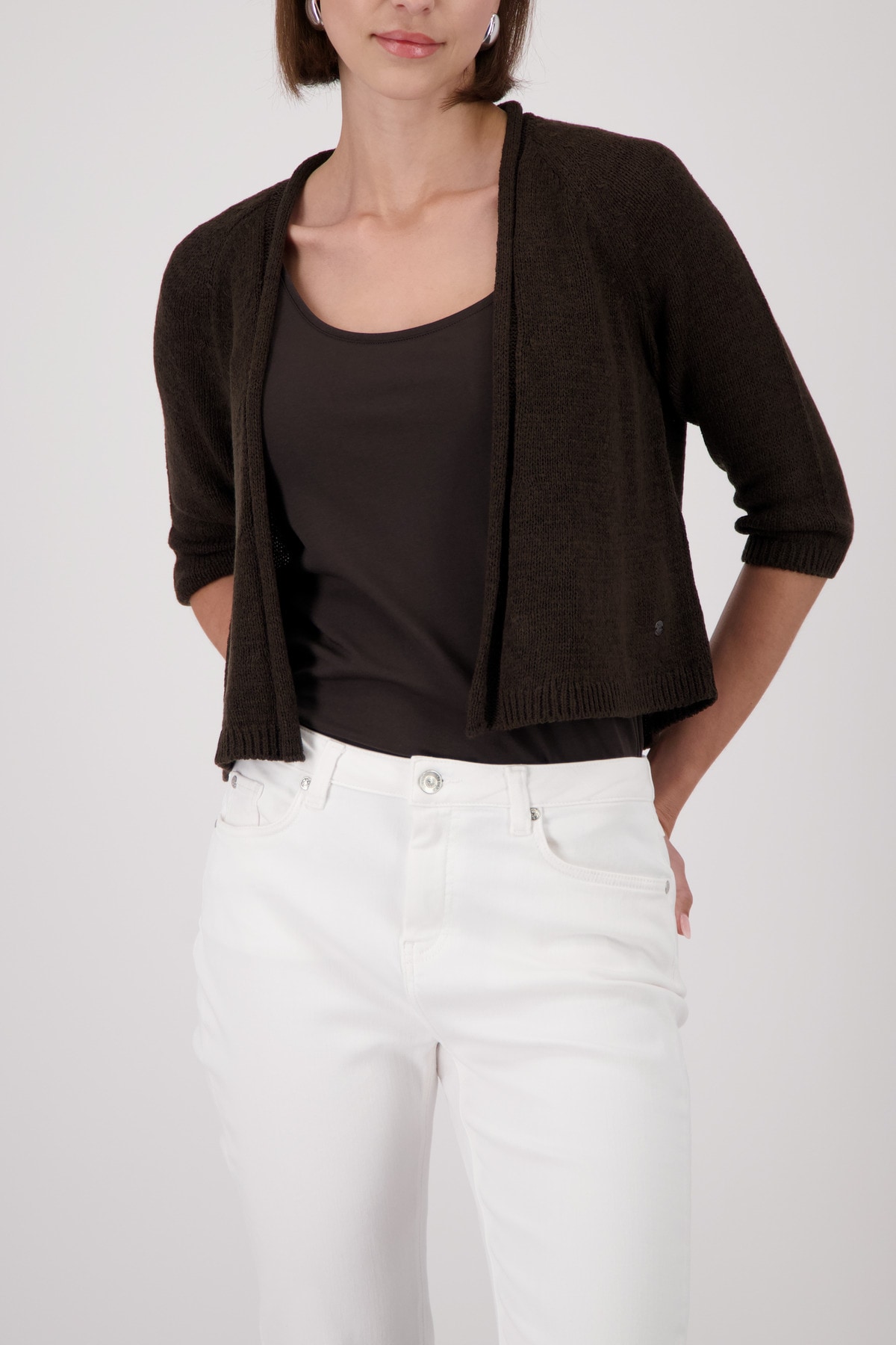 Monari Strickjacke »Jacke Stricküberwurf Basic« mit Halbarm