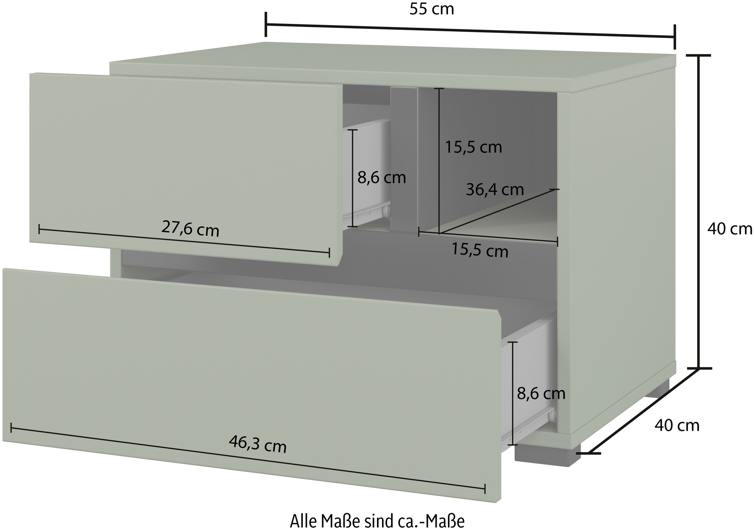 Home affaire Schlafzimmer-Set »Cross, moderne, grifflose Optik, FSC-zertifiziert«, (4 tlg., Bett 180x200cm, 2 Nachtkommoden, Schrank 2-oder 4-türig), Komplettschlafzimmer-Set