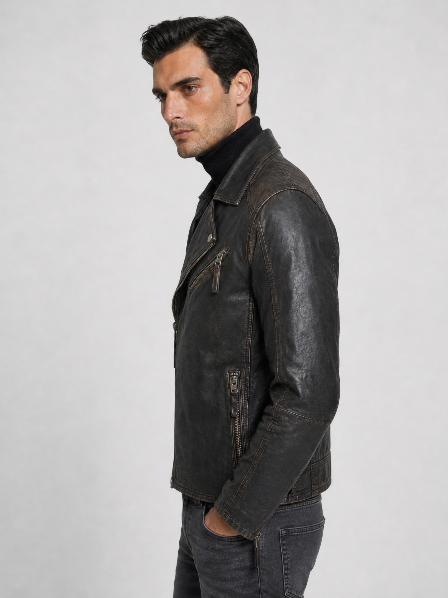 RICANO Bikerjacke »Lederjacke Matteo« Handgefertigt aus echtem Leder