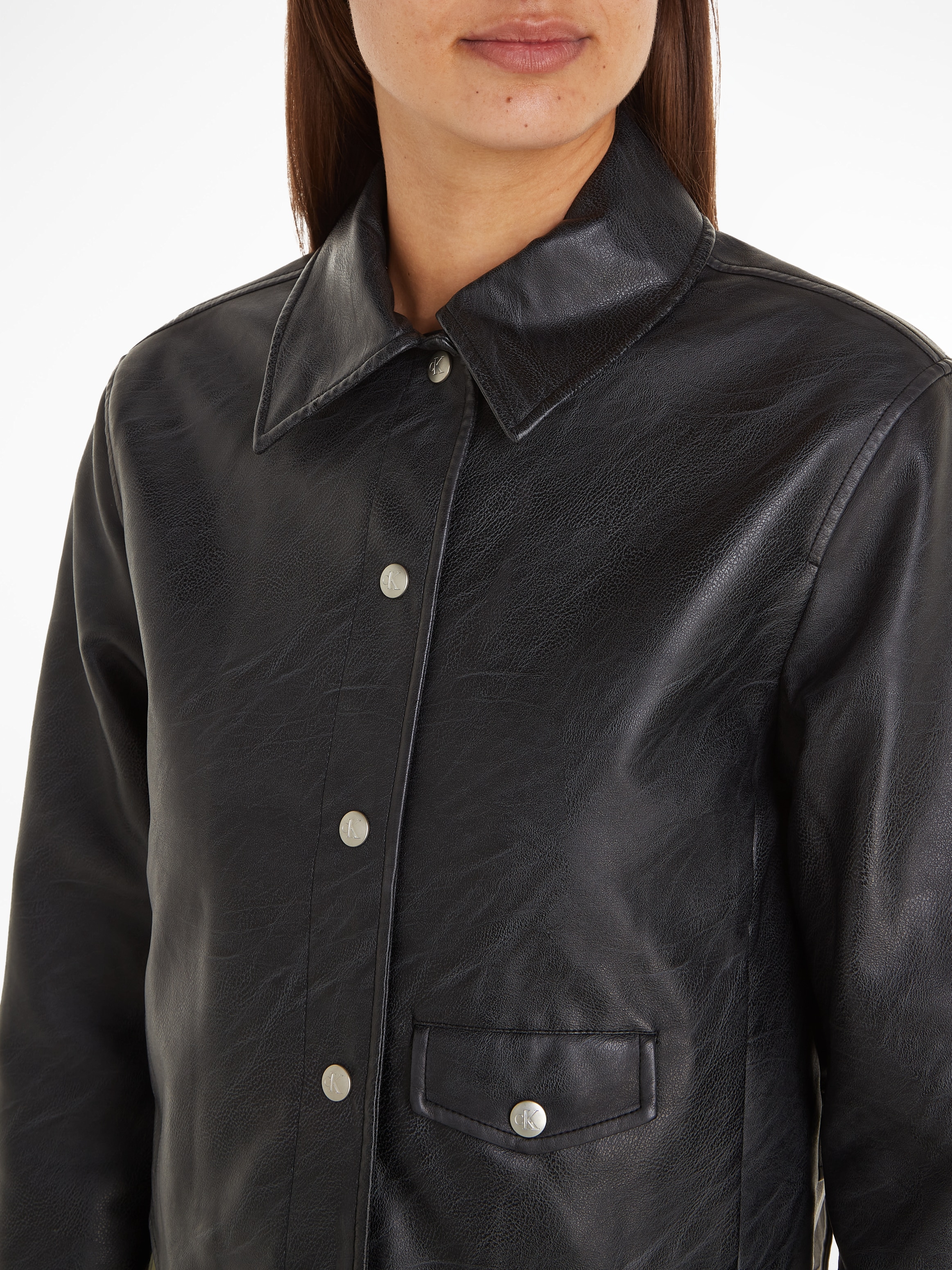 Calvin Klein Jeans Lederimitatjacke »SHORT FAUX LEATHER JACKET«
