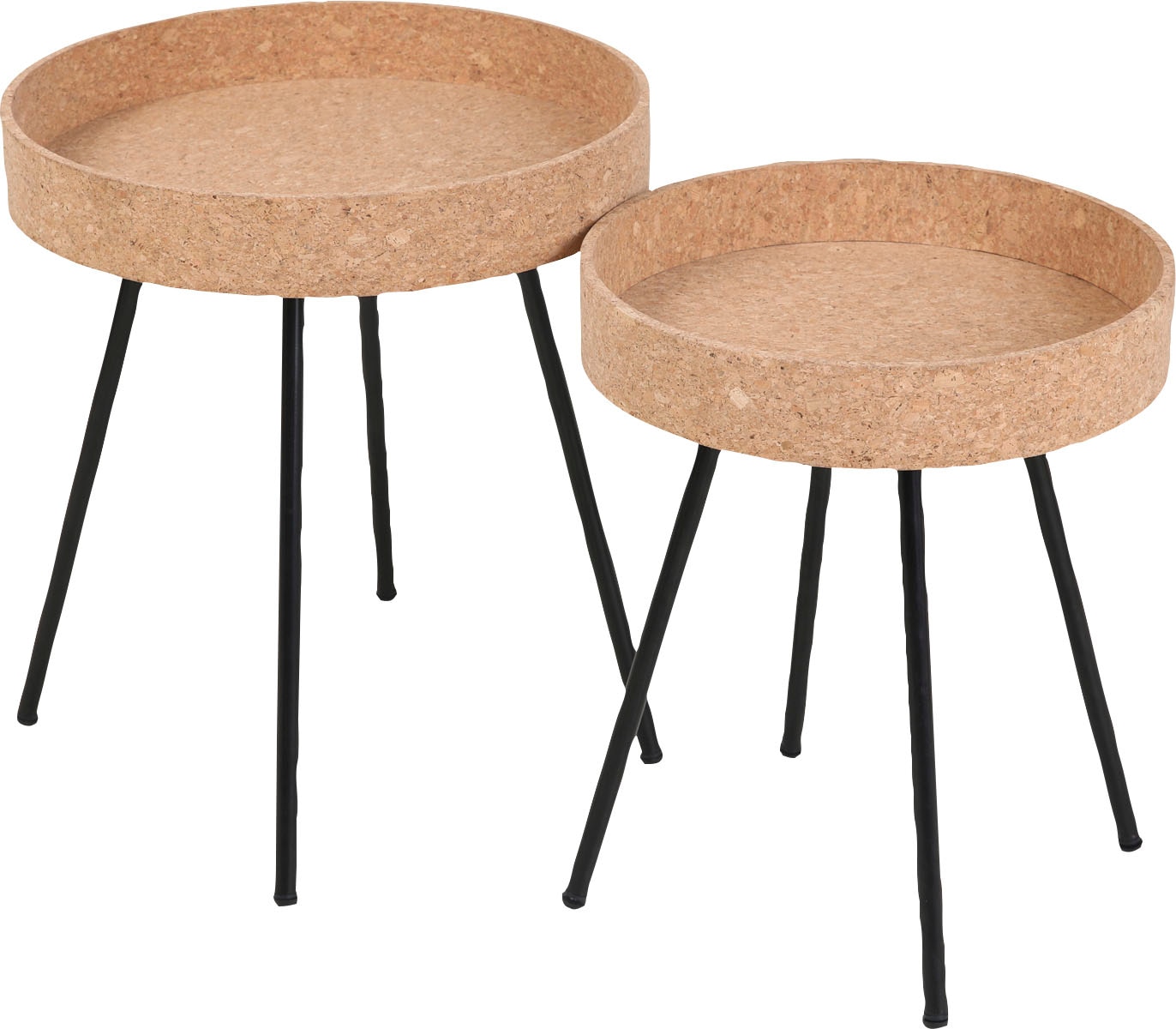 Home affaire Beistelltisch, (Set, 2 St.), Tischplatten aus Kork
