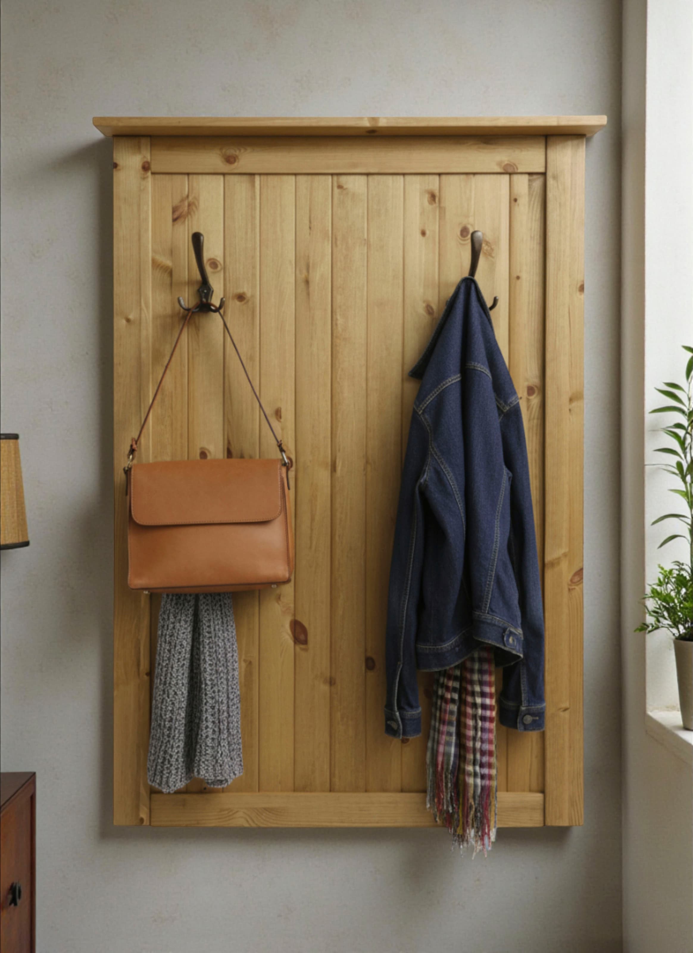 OTTO home Garderobenpaneel »Juventus« 1 Stk. tlg. aus massiver Kiefer, 4 Doppelhaken