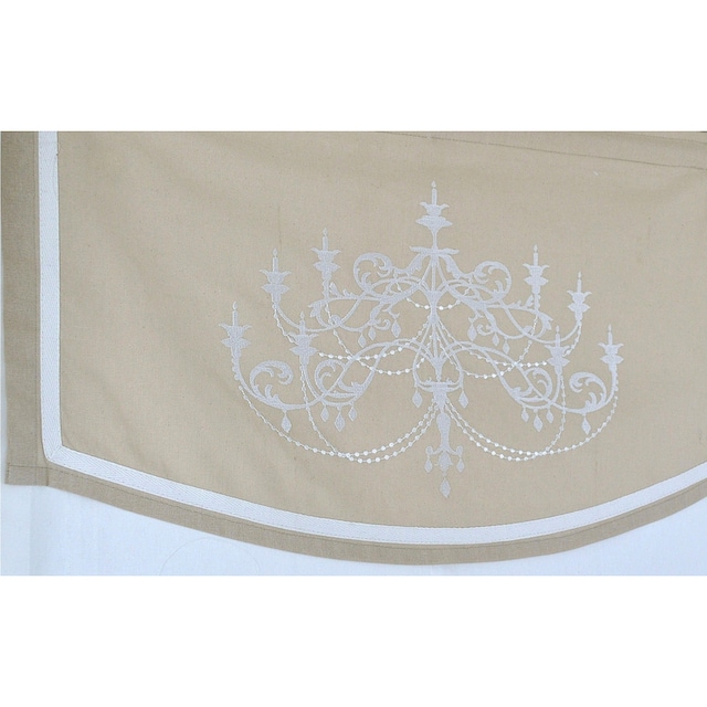 Kutti Raffrollo »Versailles«, mit Stangendurchzug, freihängend, weiß,  Raffgardine, blickdicht, Baumwolle, Volant bestickt online kaufen