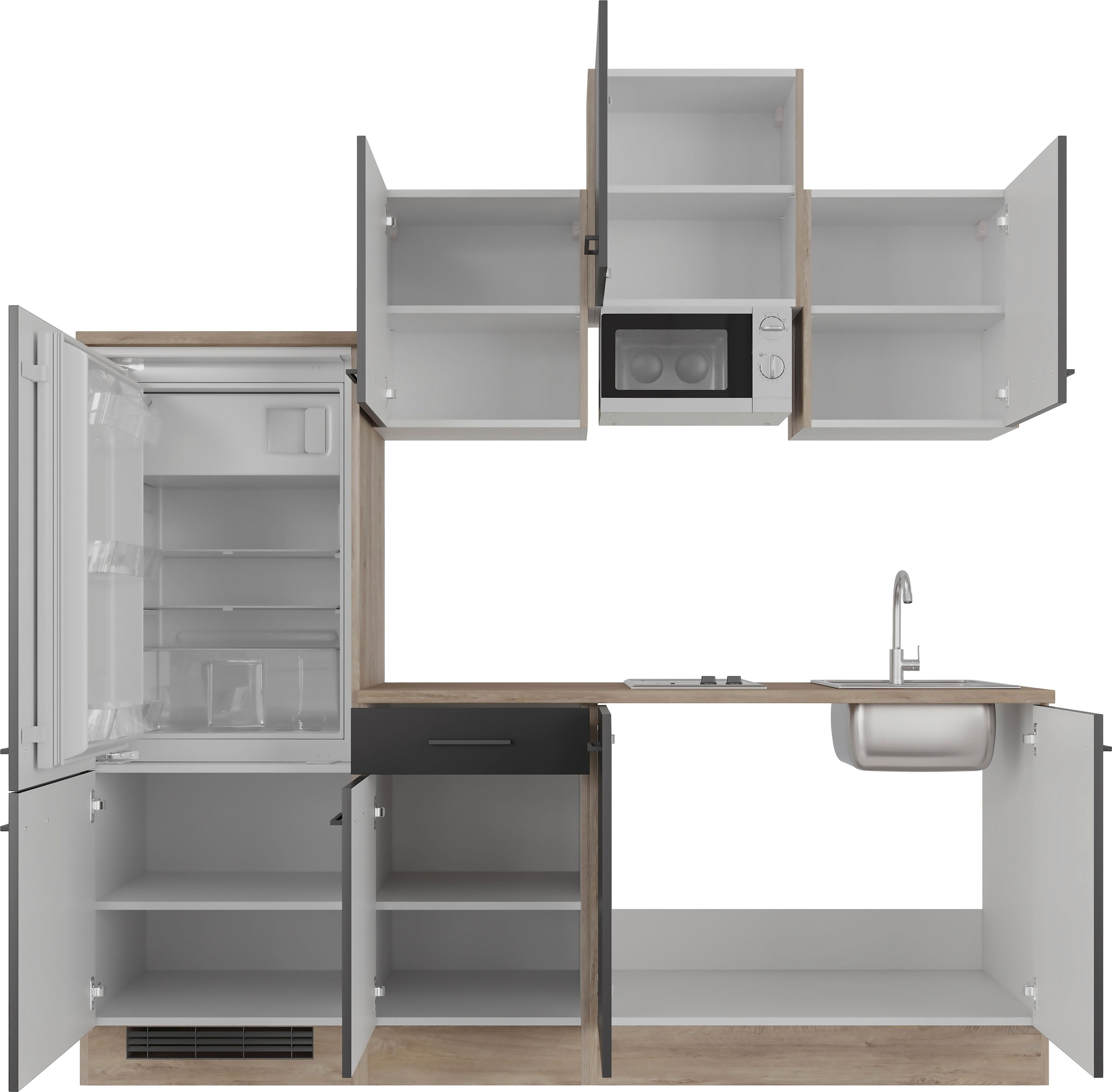 Flex-Well Küchenzeile »Capri« mit E-Geräten, Gesamtbreite 210 cm, in weiten Farben erhältlich