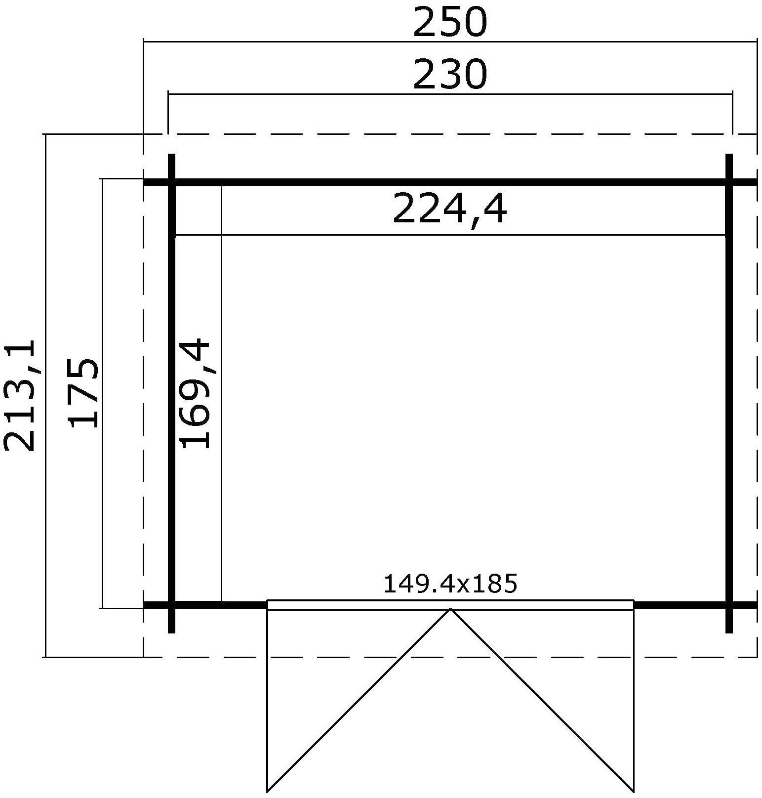 LASITA MAJA Gartenhaus »Indi 175«, Blochbohlenhaus 28mm, Fundamentmass 2300x1750, Schwedenrot
