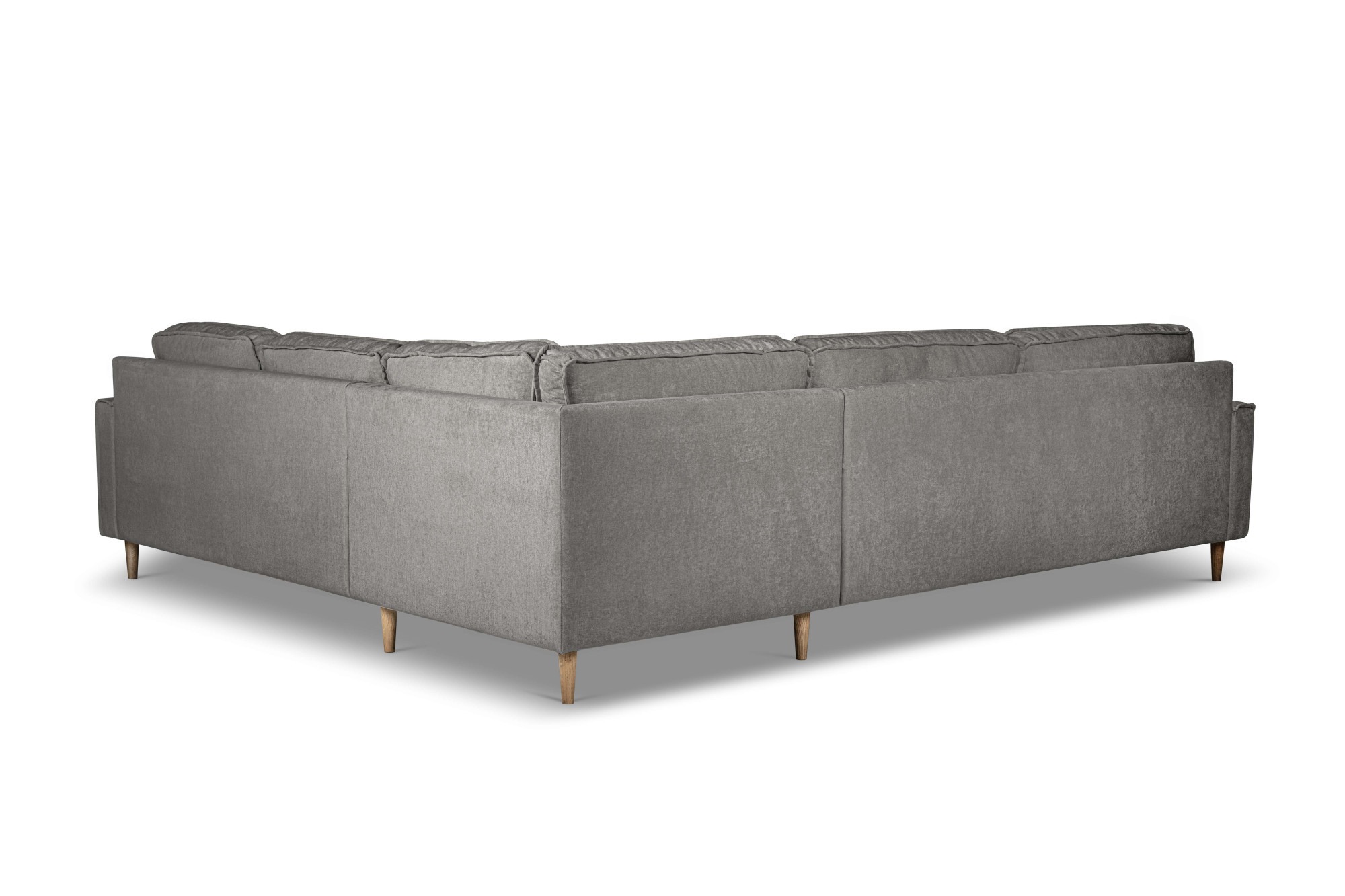 Home affaire Ecksofa »Pinto Skandi, 290 cm, Chenille, Struktur, Ottomane links / rechts« mit Keder, Massivholzfüße Eiche geräuchert, Wellenunterfederung