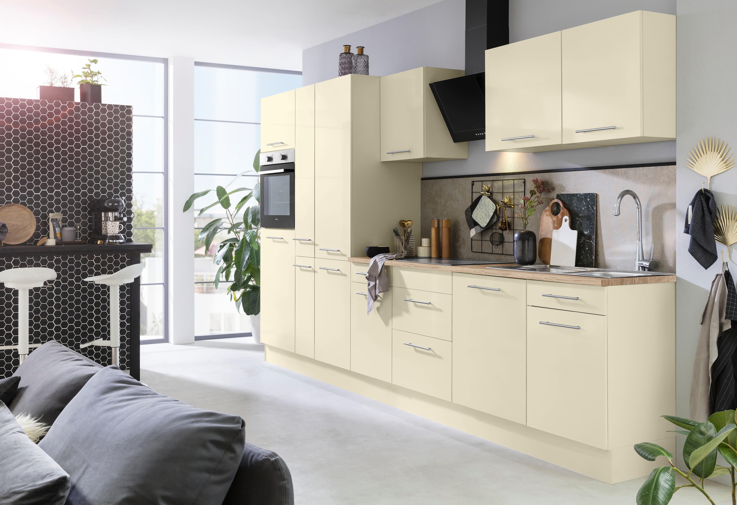 wiho Küchen Küchenzeile »Ela« Breite 360 cm, Soft-Close-Funktion, höhenverstellbare Füße