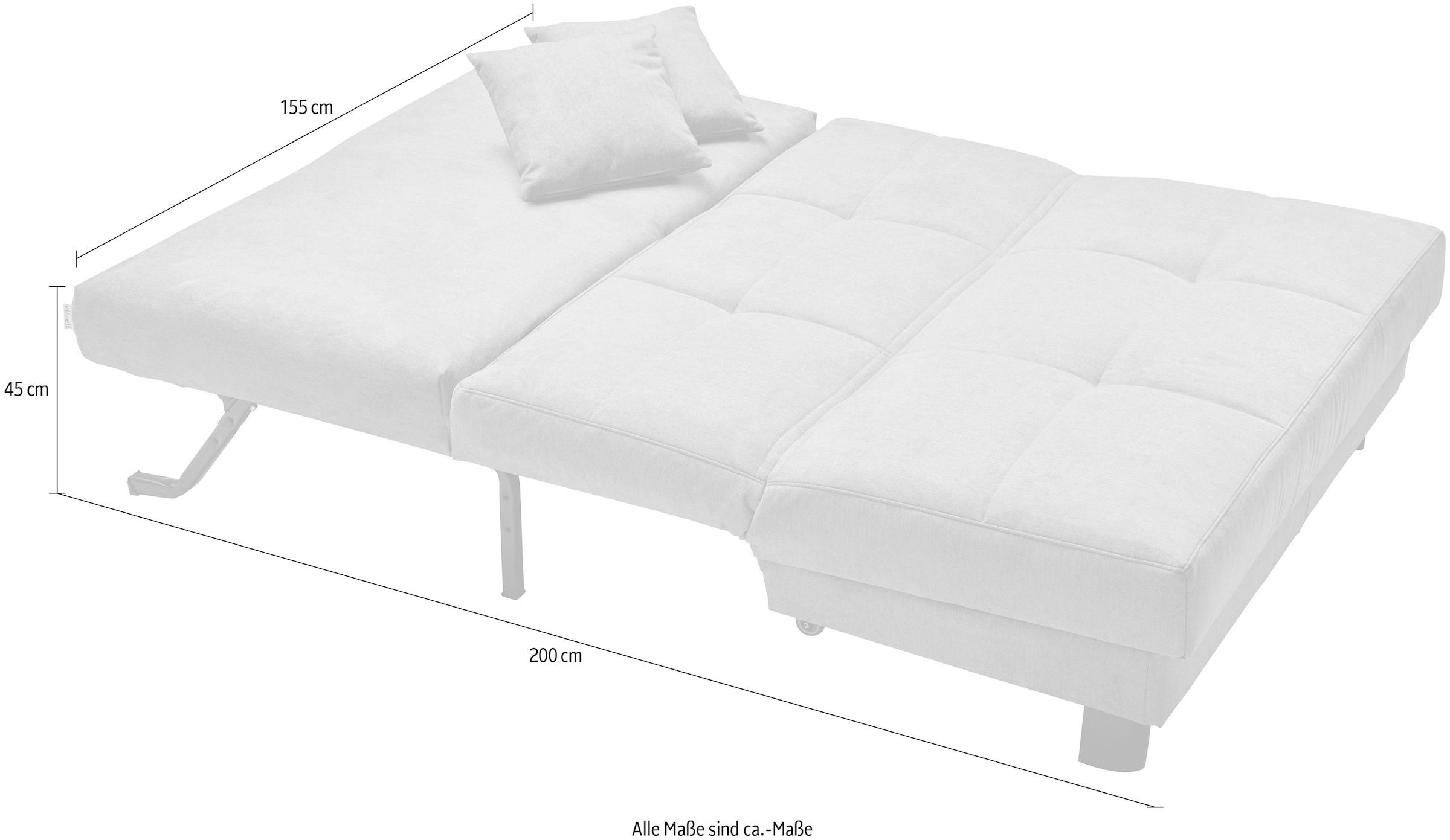 ell + ell Schlafsofa »Tilda«, Breite 160 cm, inkl. 2 Zierkissen