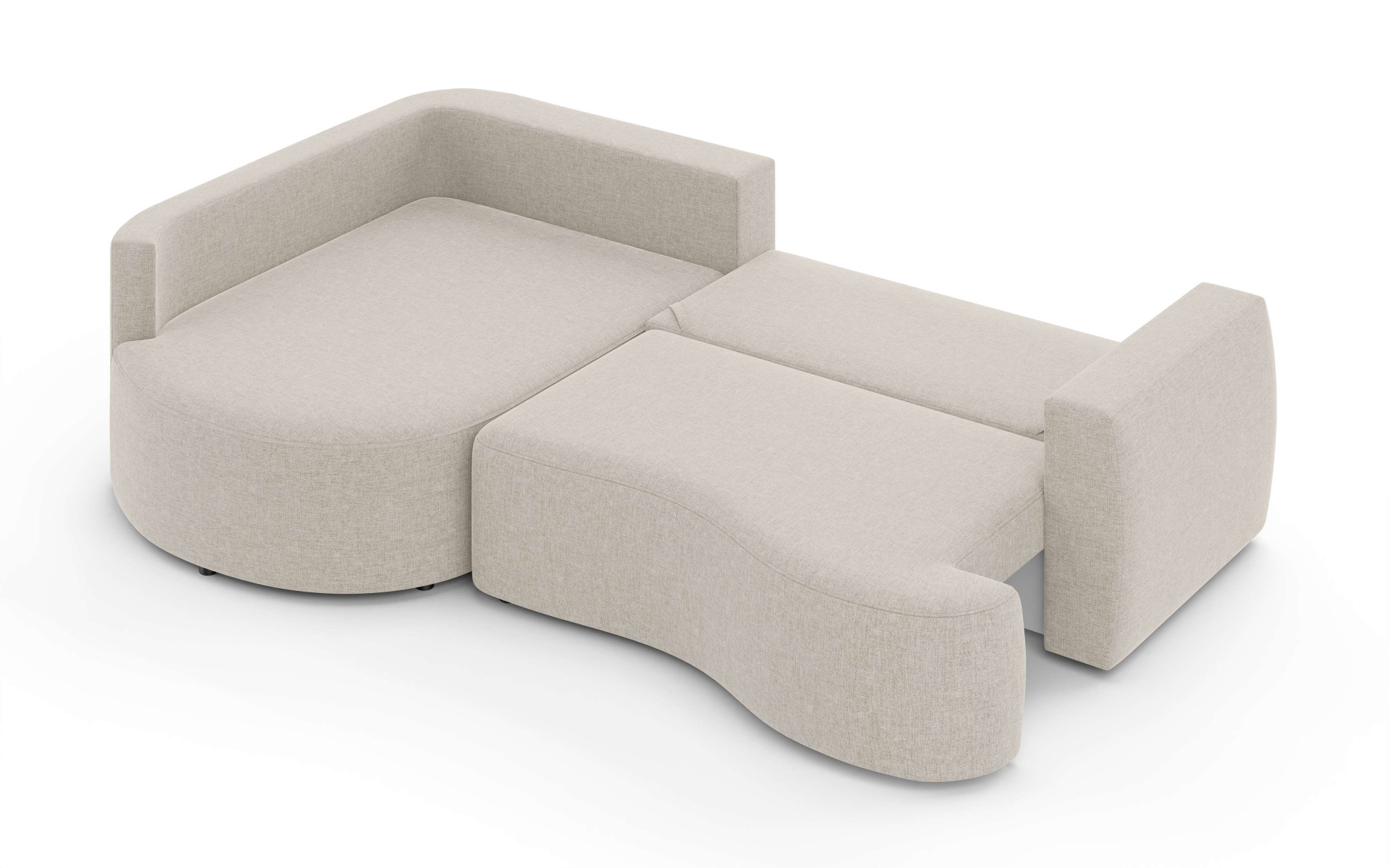 INOSIGN Ecksofa »Kahekili, Schlafsofa mit Bettkasten, Maße B/T/H: 255/181/90/ cm«, L-Form mit Wellenunterfederung, 7 Rückenkissen und 2 Zierkissen