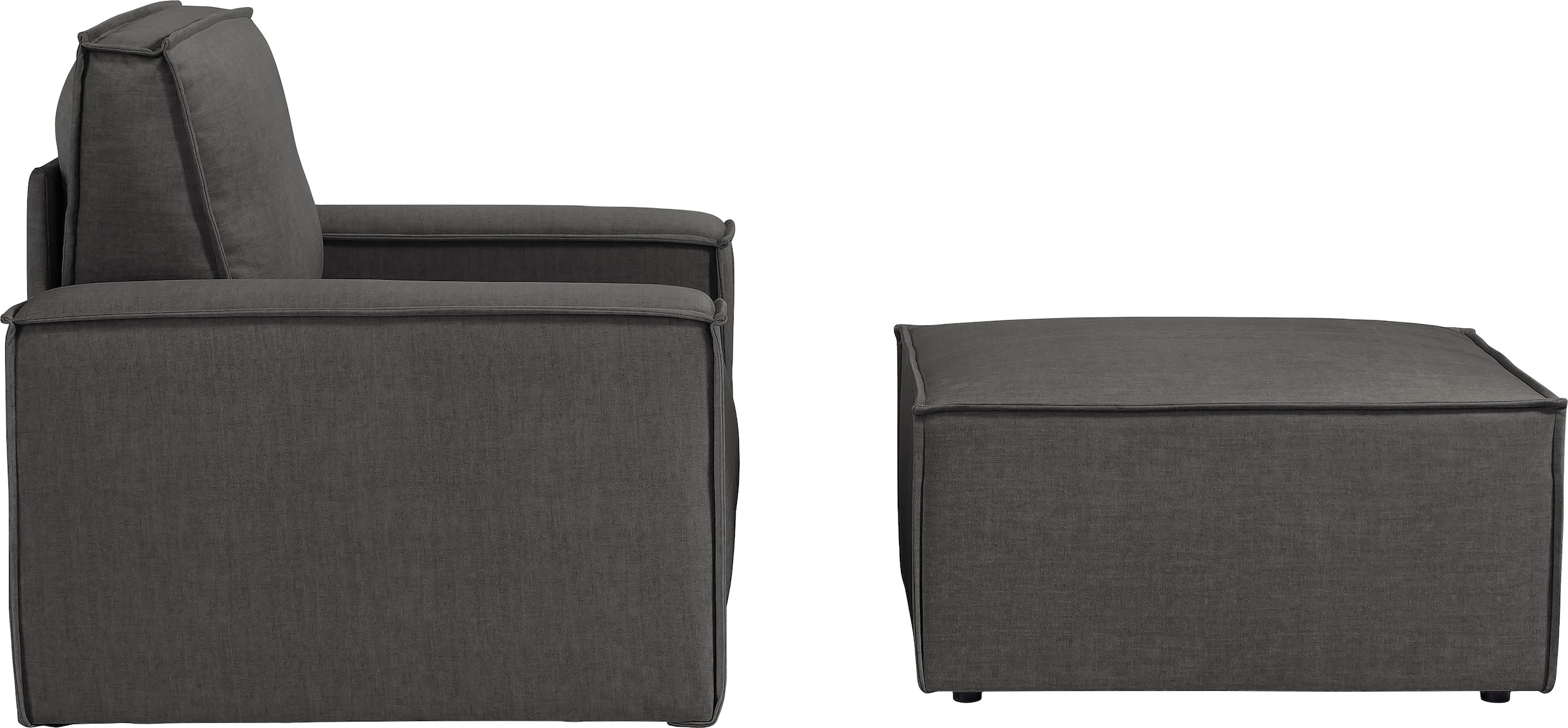 Home affaire Sessel »SHERWOOD« Loveseat und Hocker im Set, passend zur Polster-Serie SHERWOOD