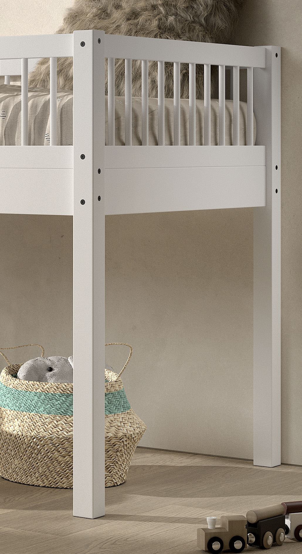 Home affaire Spielbett Made in Europe,  aus massiver Eiche geölt, LF 90x2000cm, RR, Leiter u. Absturzschutz