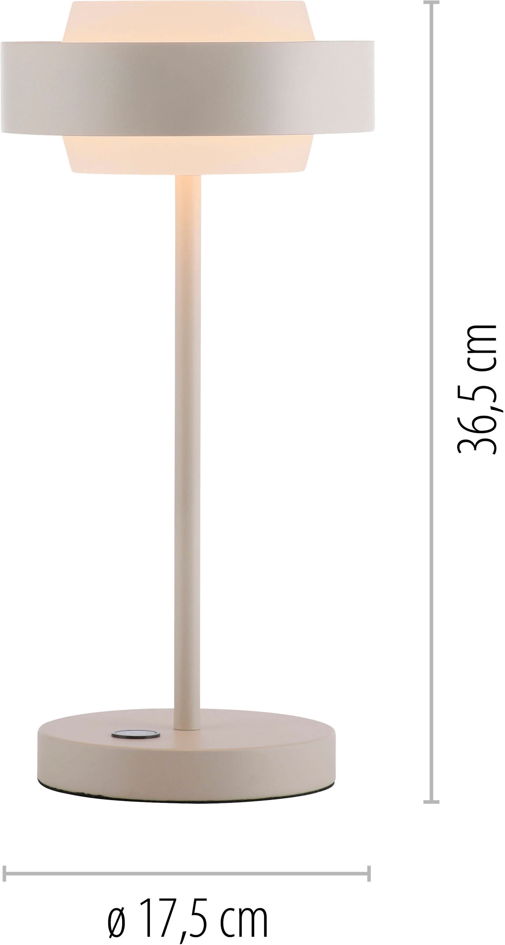 SCHÖNER WOHNEN-Kollektion LED Tischleuchte »ELMO« LED-Board 1 Stk. Warmweiß SCHÖNER WOHNEN Kollektion, Touchdimmer, Memoryfunktion