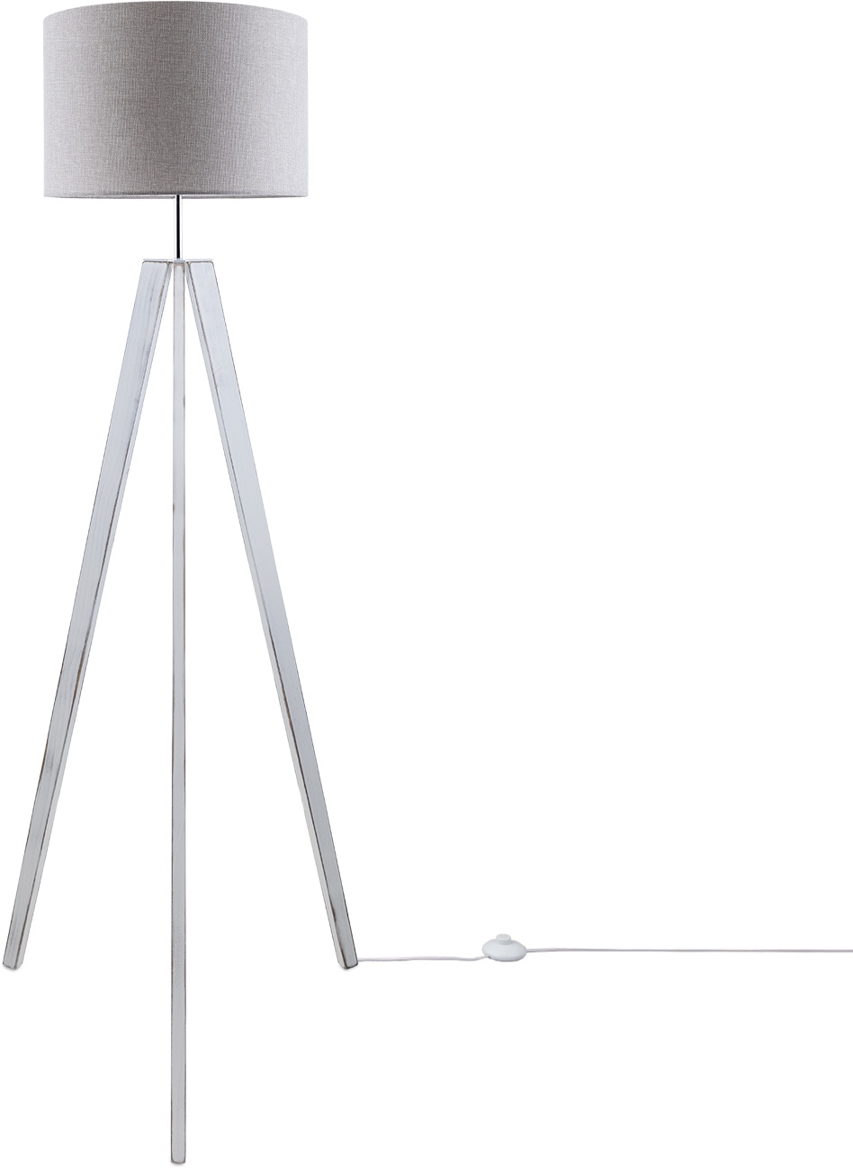 LED uni Skandinavischer | mit Wohnzimmer Jahren XXL kaufen Paco Stehlampe 3 E27 1 Color«, Home Garantie flammig-flammig, Vintage Stil Lampe »Canvas online Stehlampe Fuß