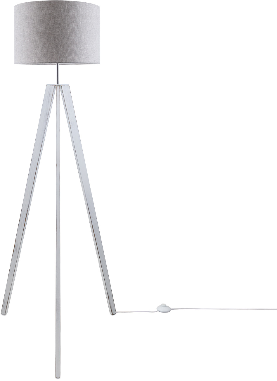 Paco Home 1 flammig-flammig, online XXL E27 | LED mit Skandinavischer Garantie Wohnzimmer Color«, Jahren 3 Fuß Vintage Stehlampe »Canvas uni Stil kaufen Lampe Stehlampe