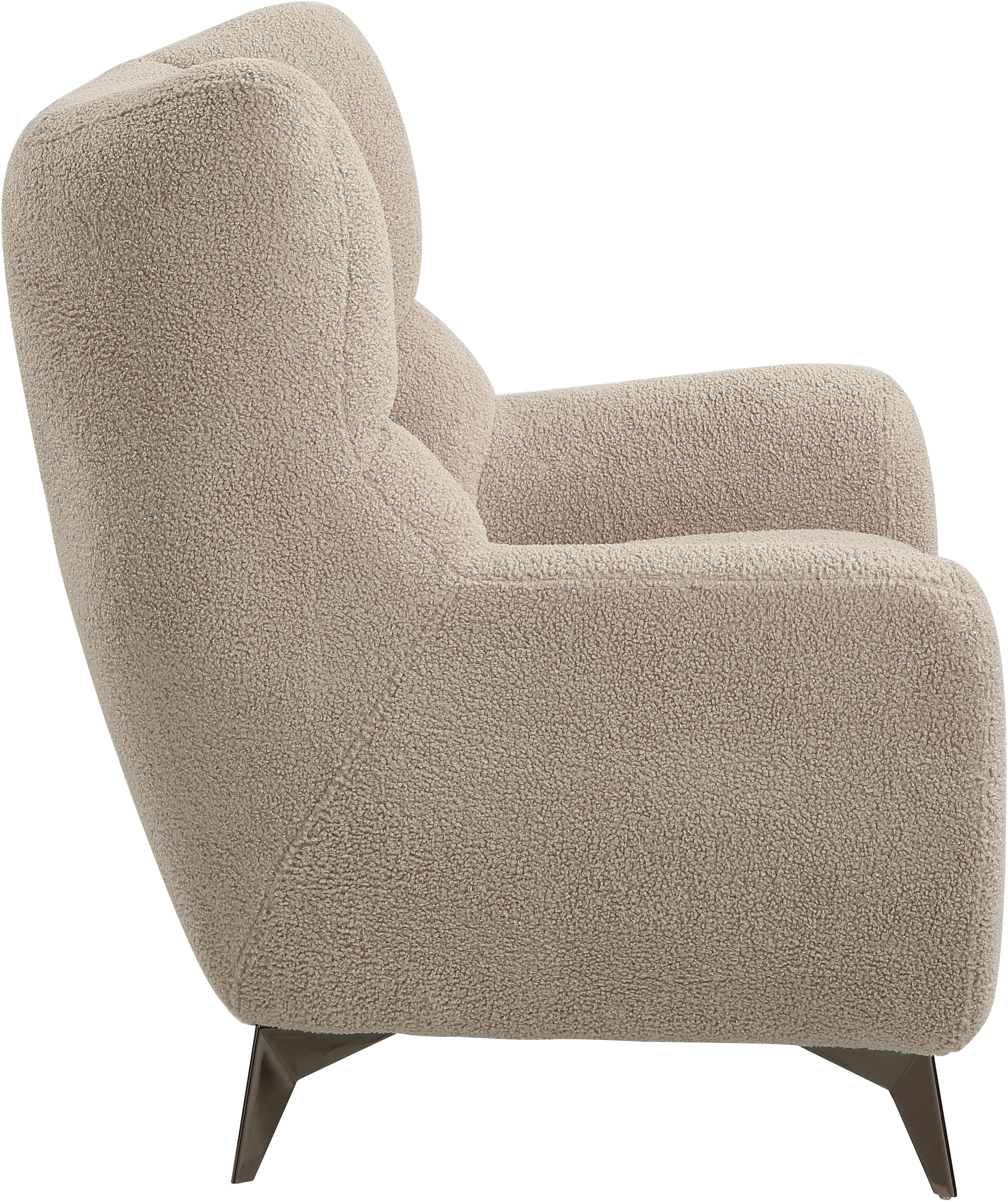 ATLANTIC home collection Sessel »Shawn«, mit Federkern, trendy Bezug mit Teddyoptik
