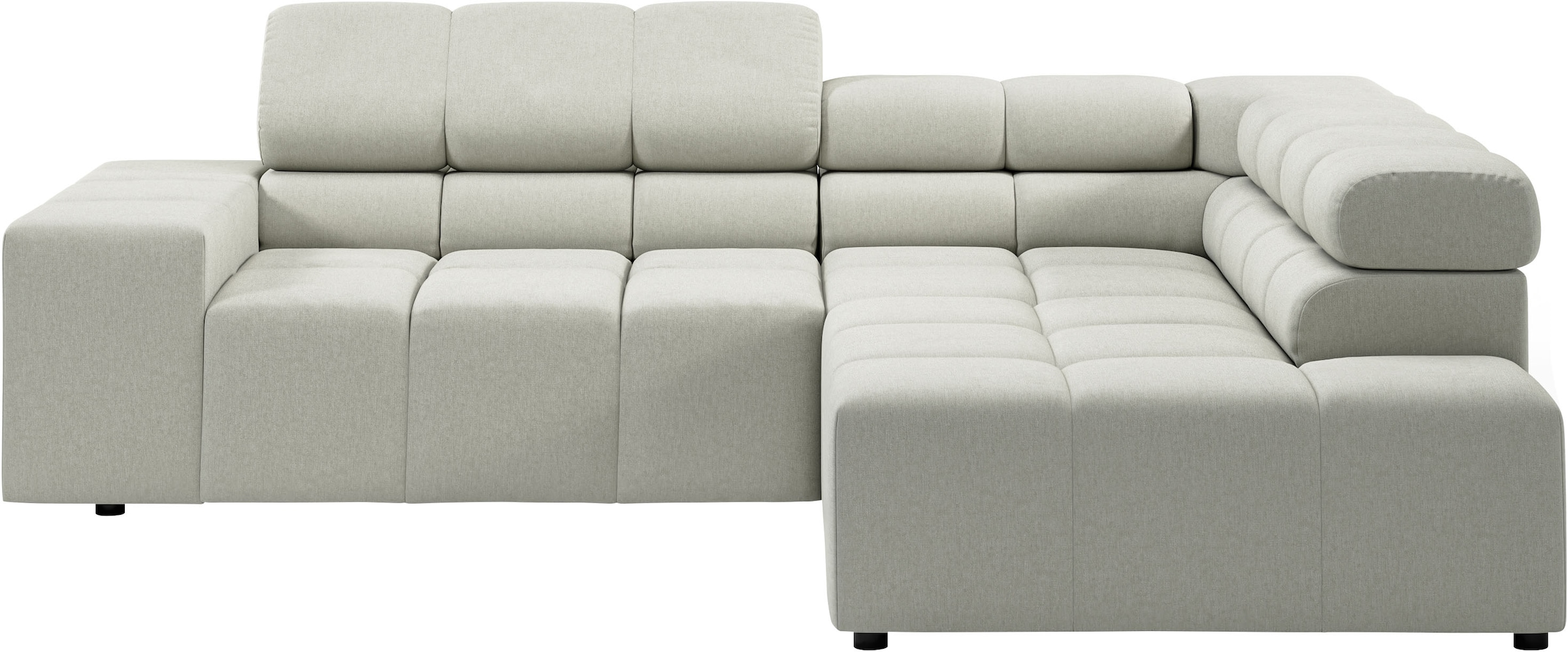 INOSIGN Ecksofa »Ancona, incl. Kopfteilverstellung + 3 Zierkissen, L-Form, Breite 249cm«, wahlweise motorische Sitztiefenverstellung, B/T(H: 249/215/70 cm