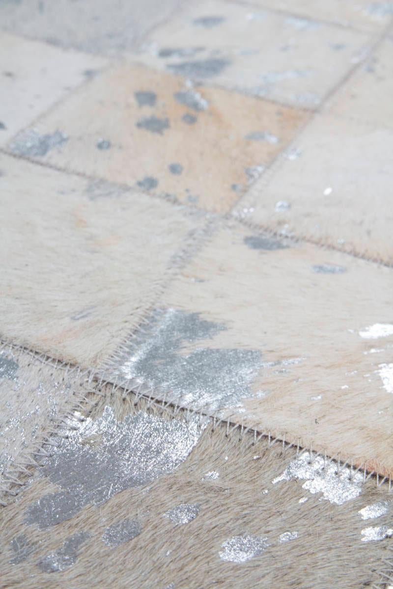 Kayoom Lederteppich »Lavish 210  -  Fellteppich« rechteckig 8 mm Höhe 100% Rindsleder, Patchwork-Dessin, Wohnzimmer