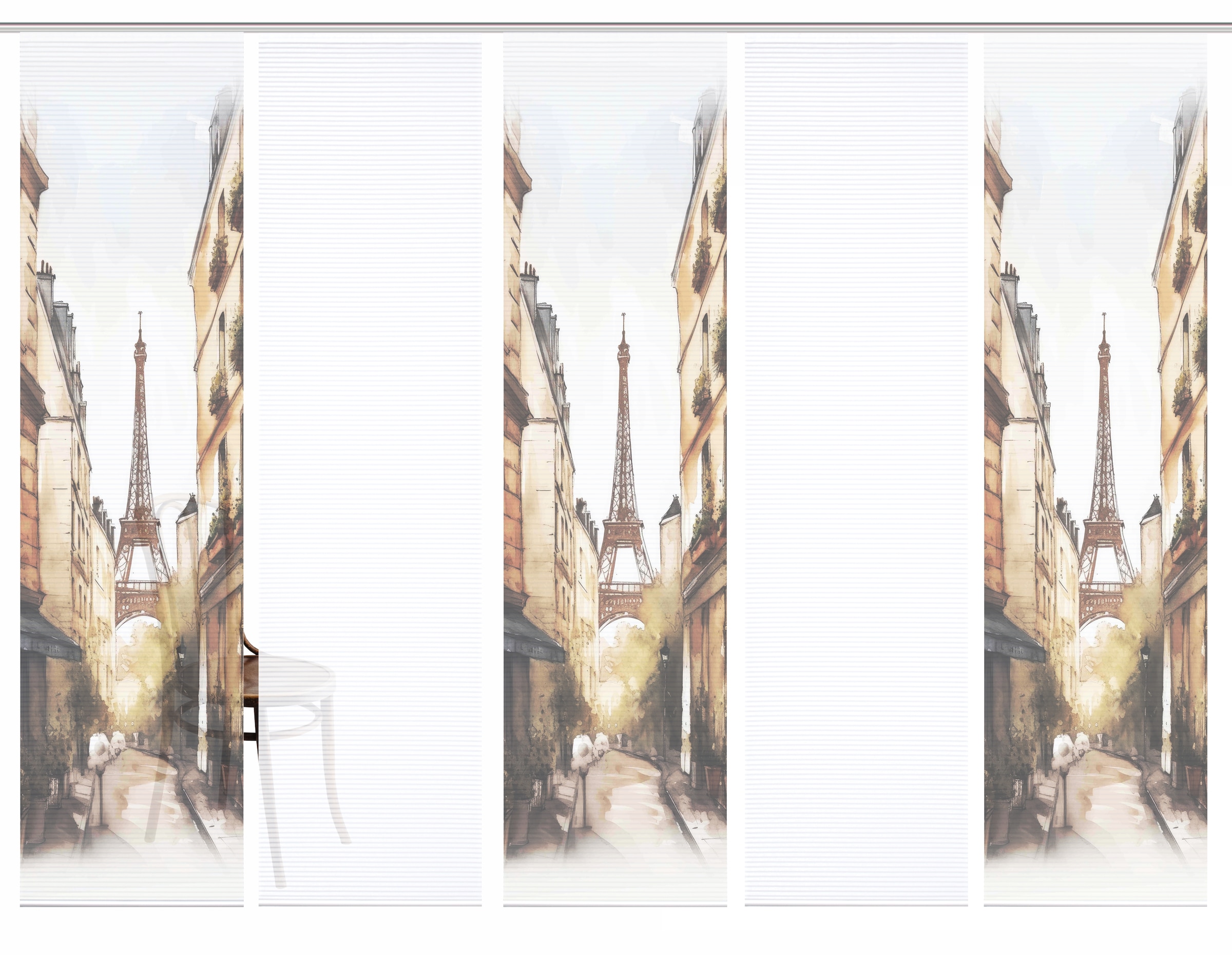 HOME in green Schiebegardine »FRANCQ« Paneelwagen 5 Stk. tlg. Bambusoptik, SET, recycelt, Digitaldruck