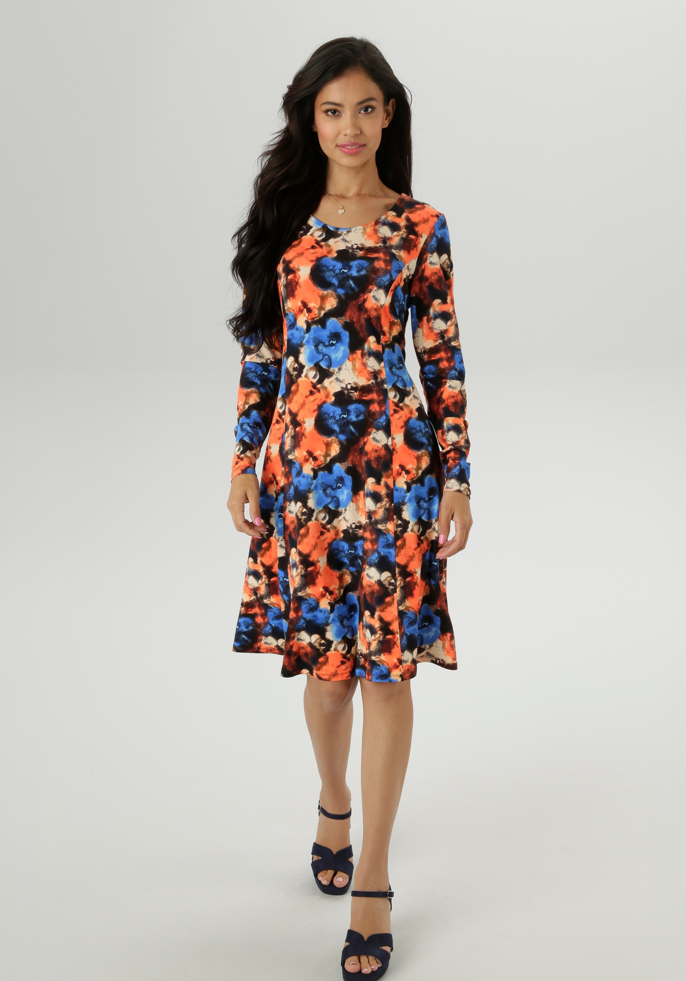 Aniston SELECTED Jerseykleid, mit farbintensiven Batikdruck - NEUE KOLLEKTION