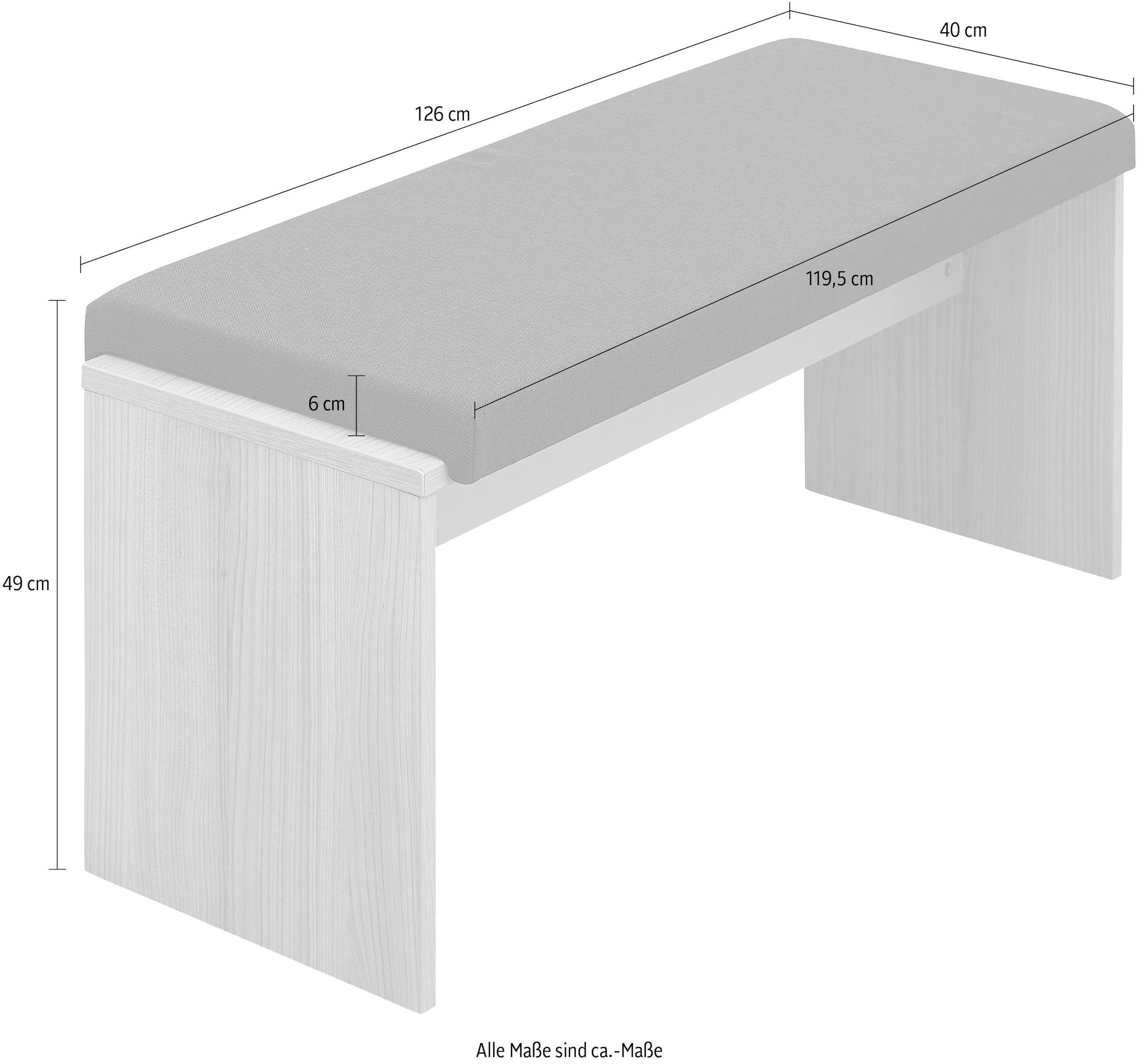 Innostyle Essbank »INA Sitzbank, 126 x 49 x 40 cm (B/H/T)« 1 Stk. tlg. inkl. Sitzkissen