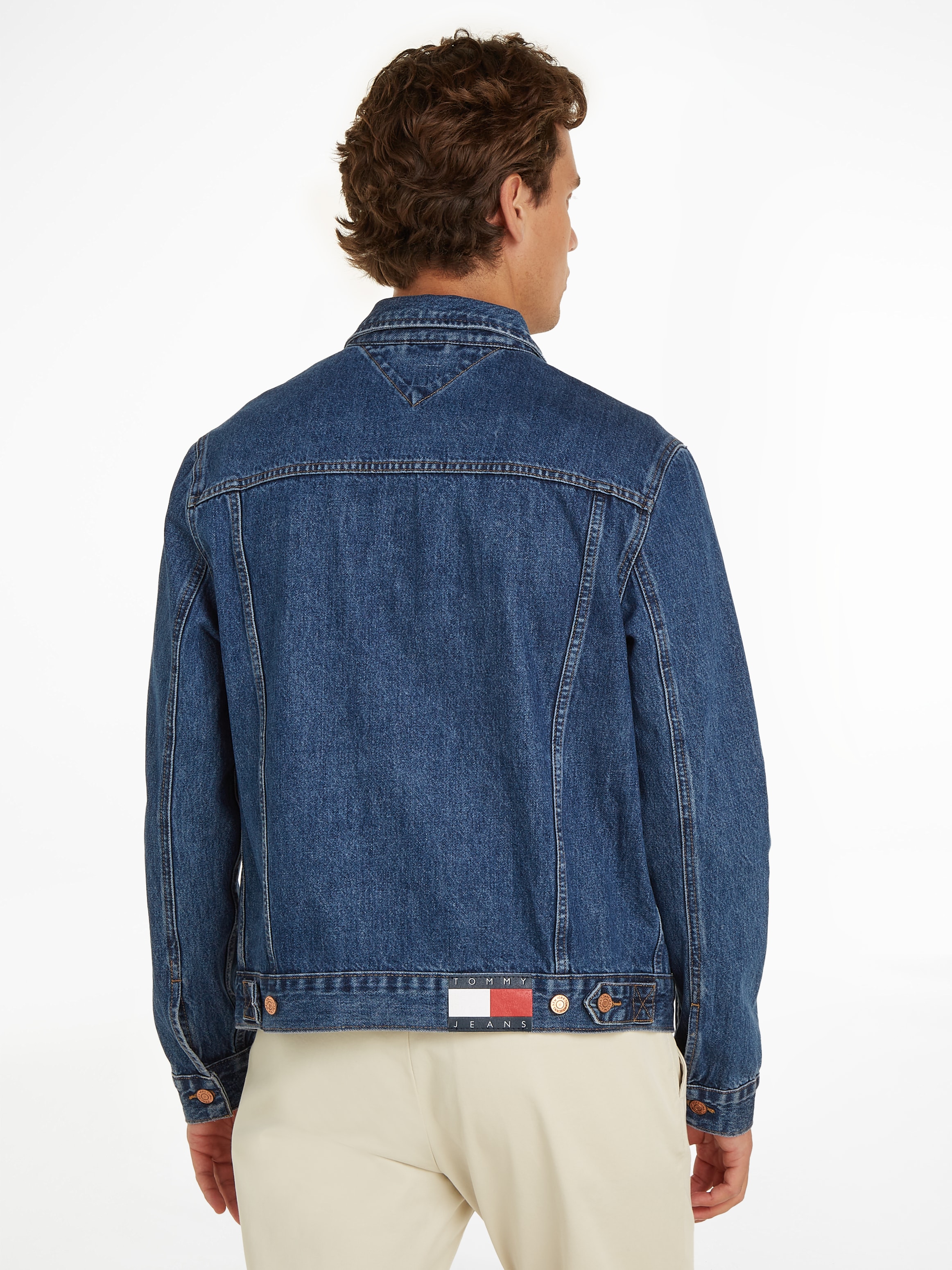 Tommy Jeans Jeansjacke »RYAN RGLR TRCKR JCKT«, leichte Used-Effekte