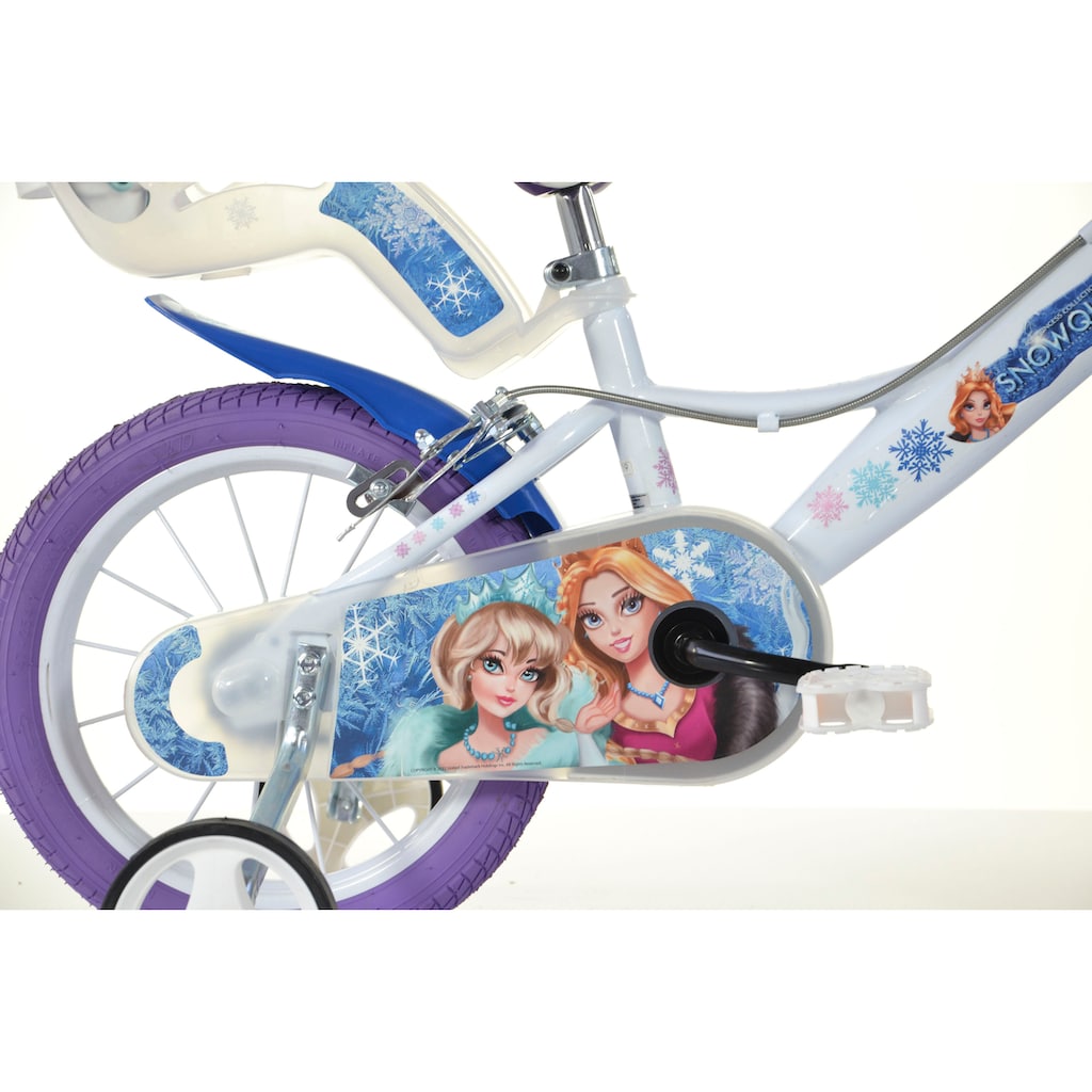 Dino Kinderfahrrad »Snow Queen Eiskönigin«, 1 Gang, mit Stützrädern, Korb und Puppensitz