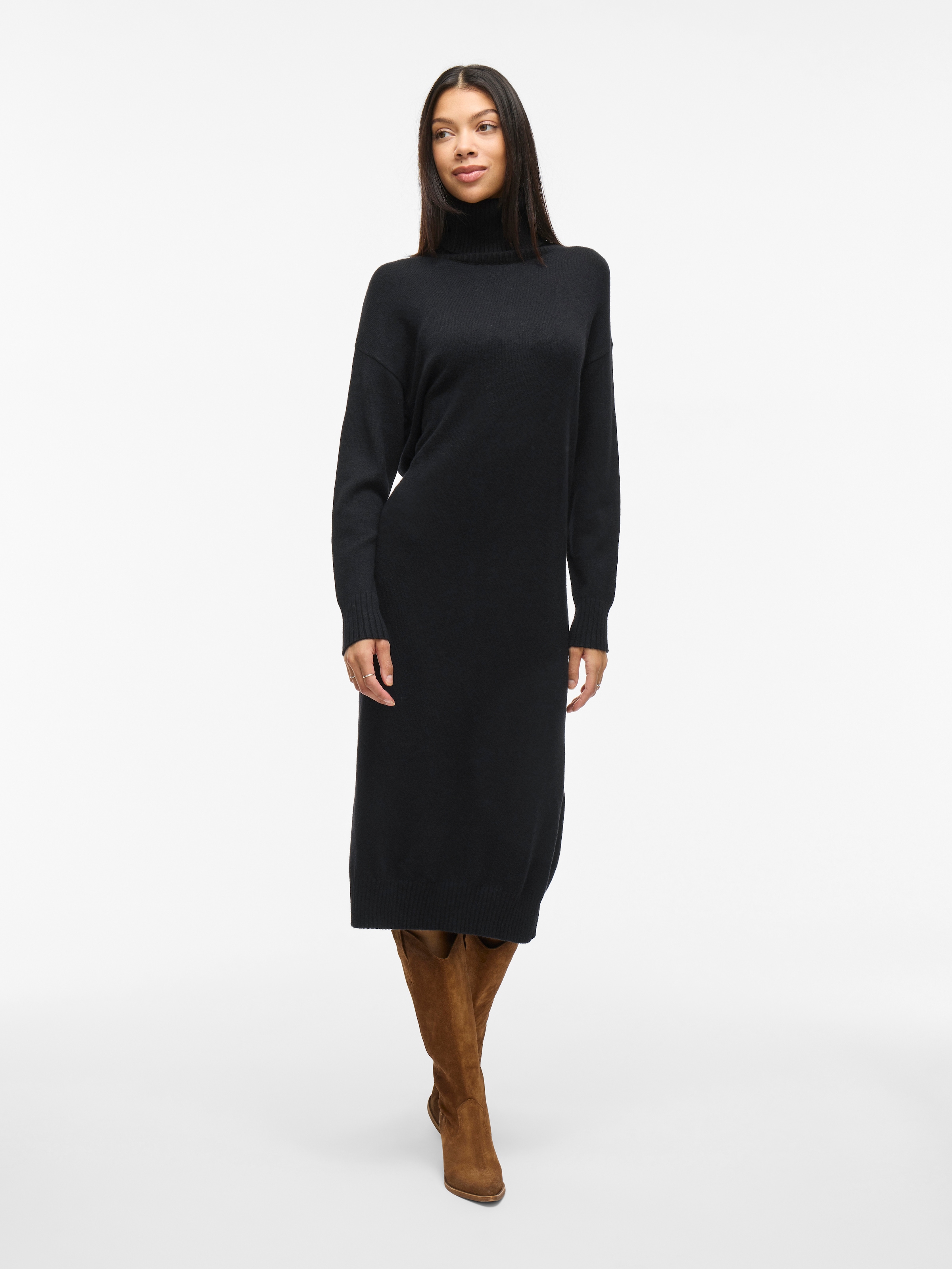 Vila Strickkleid »VIRIL ROLLNECK MIDI DRESS« mit hohem Rollkragen