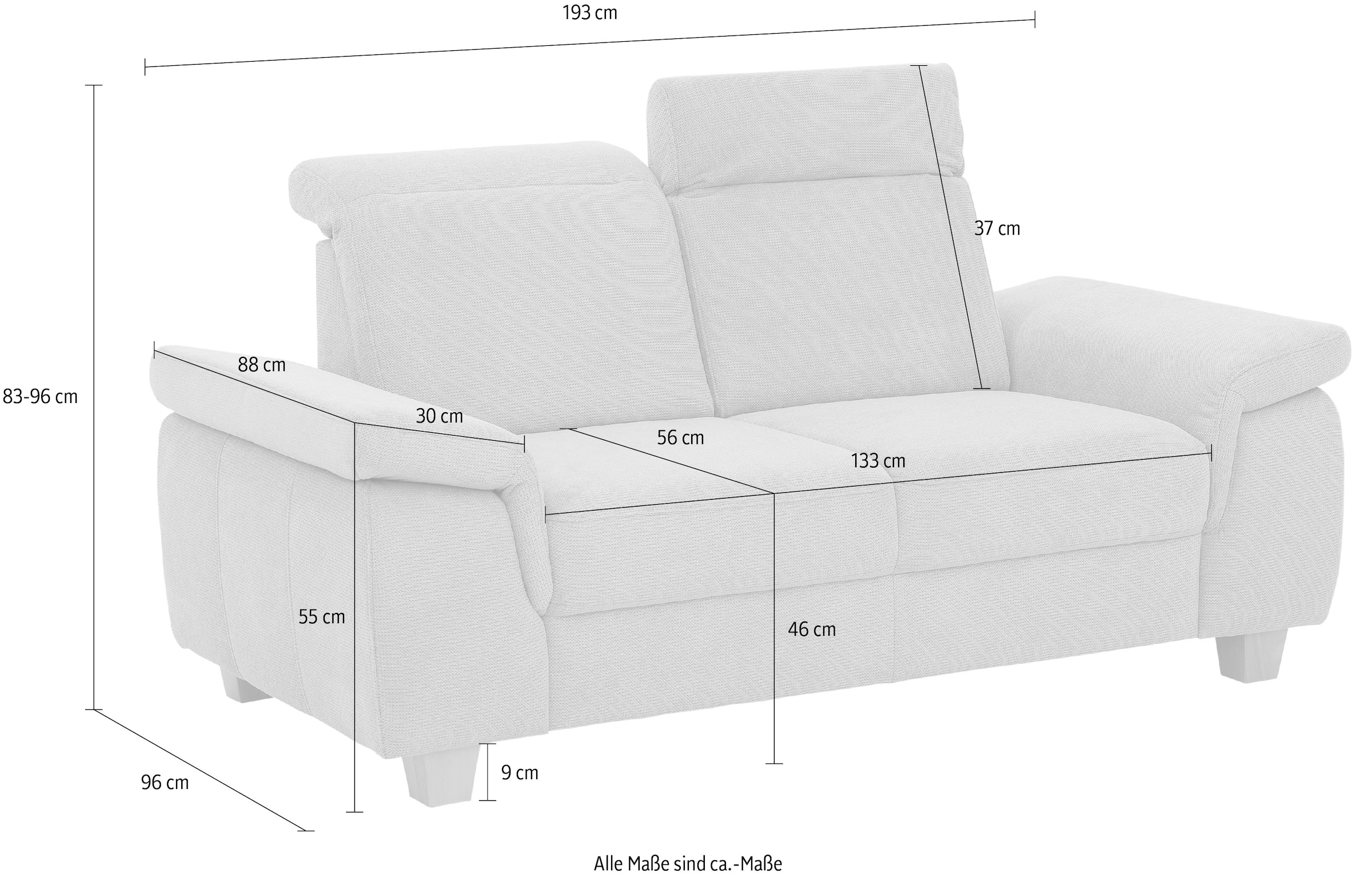 Home affaire 2,5-Sitzer »Dalia« mit Federkernpolsterung, wahlweise auch mit Kopftteilverstellung