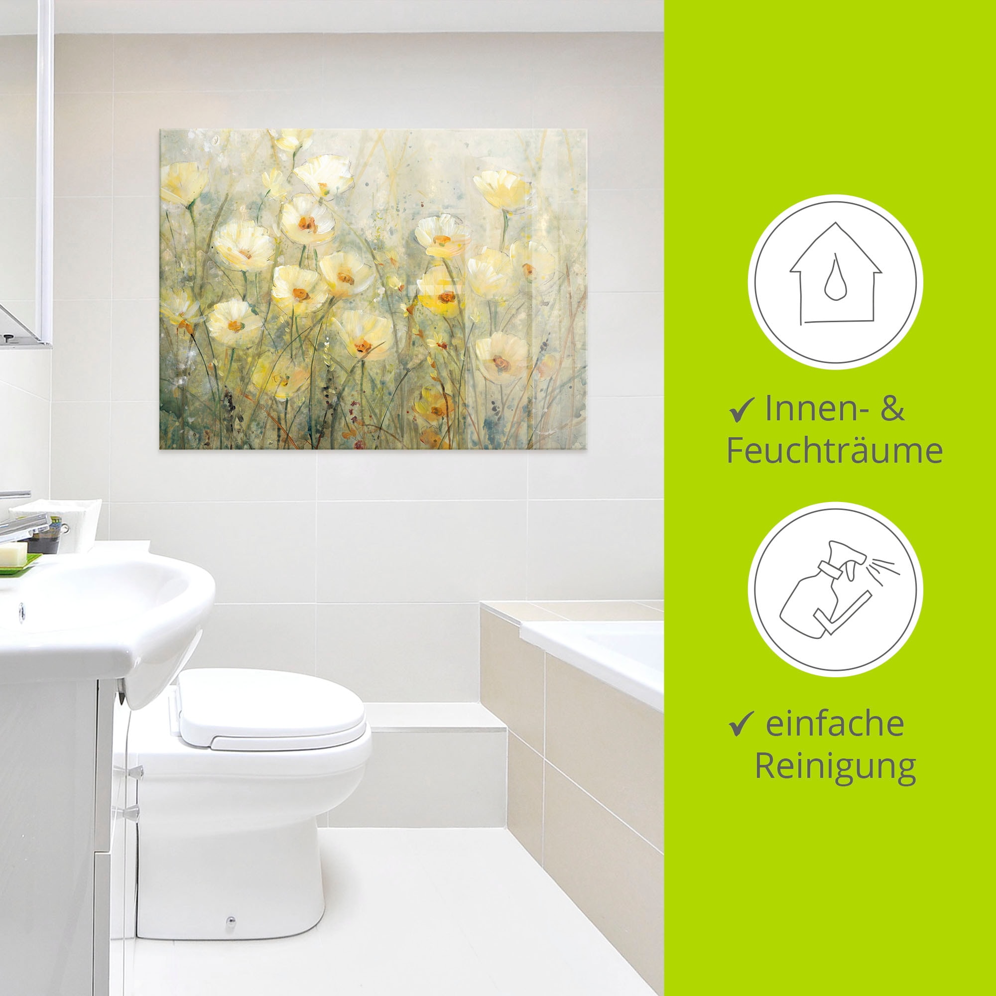 Artland Glasbild »Sommer in voller Blüte I« Blumenwiese 1 Stk. tlg. in verschiedenen Größen